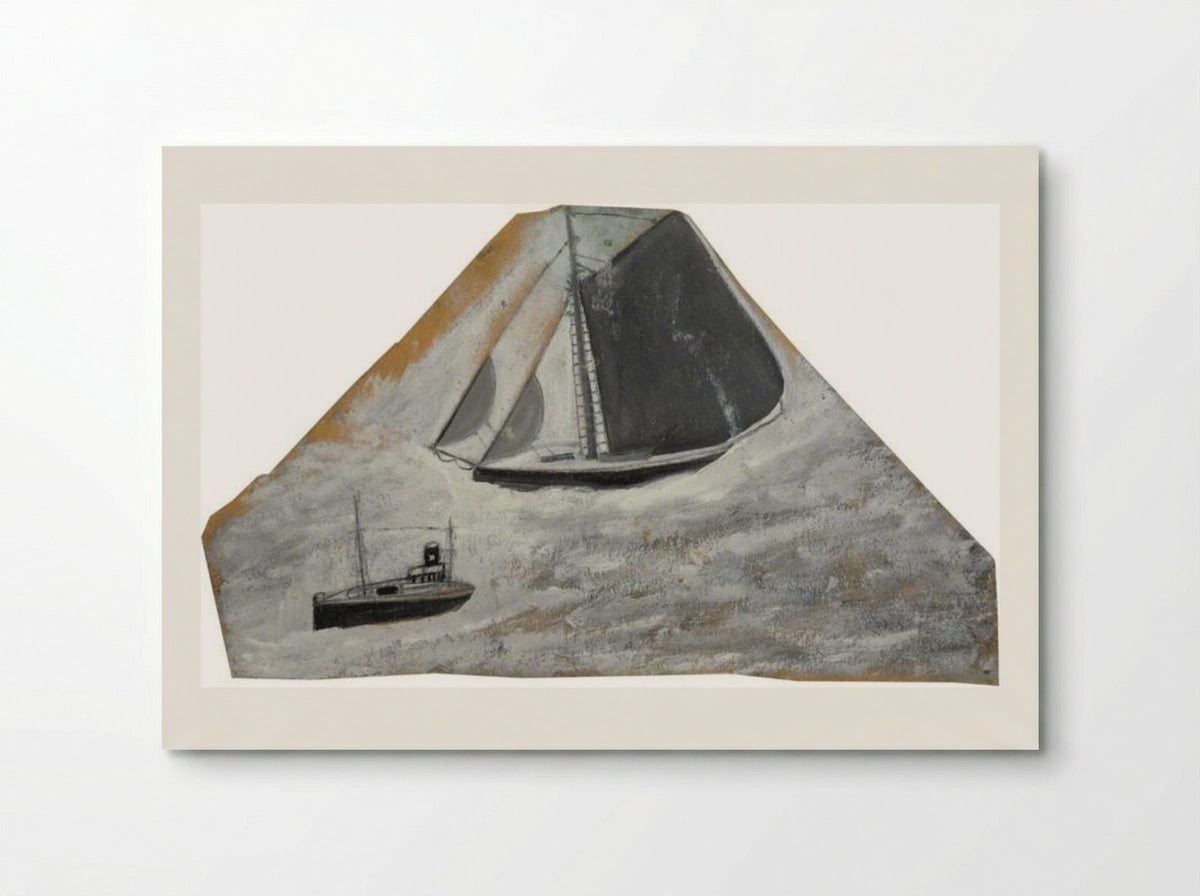 Grey Sailing Ship and Small Boat - Alfred Wallis - Poster