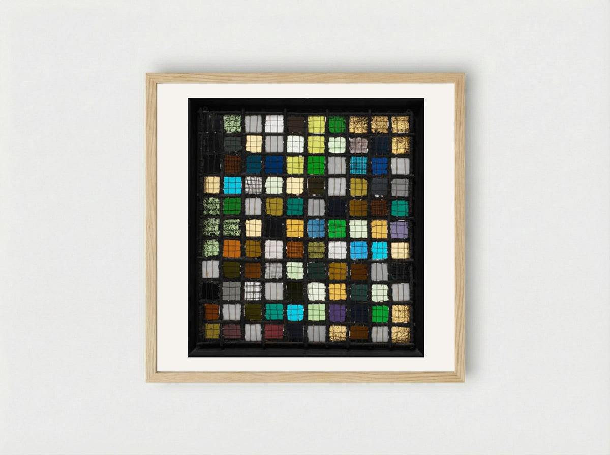 Grid Mounted - Josef Albers - Framed Print Wood