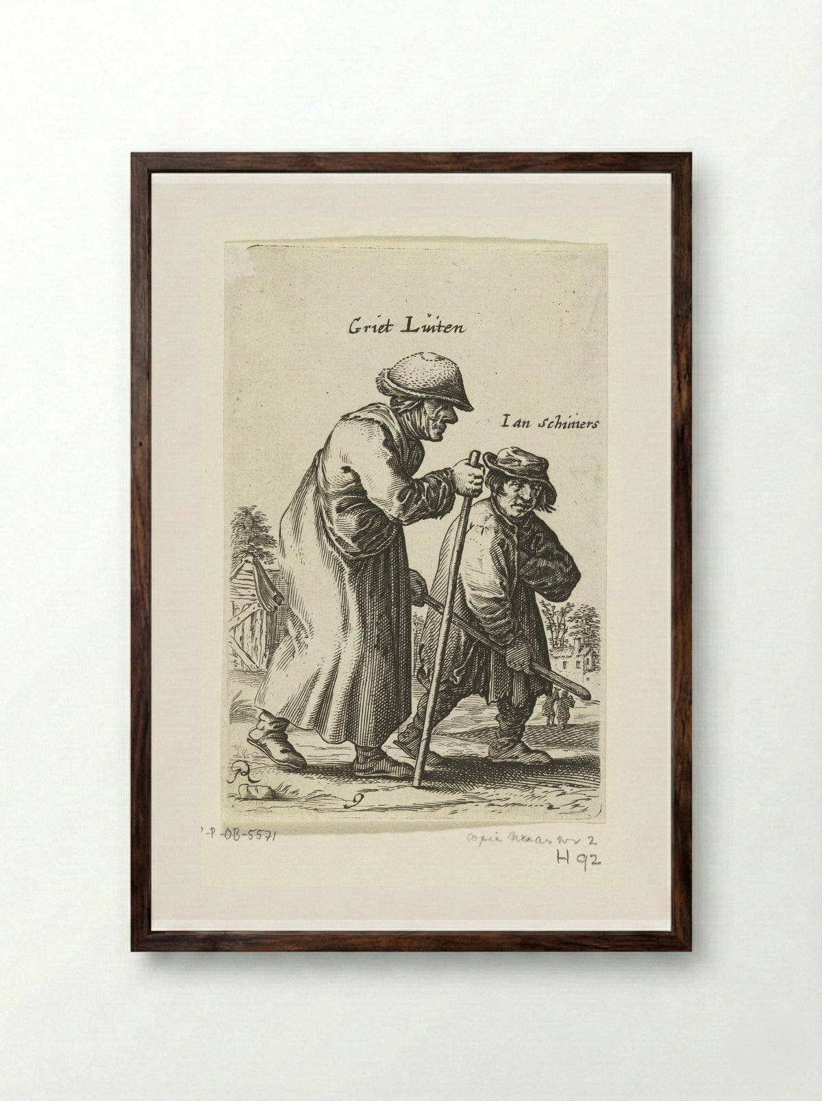 Griet Linten and Ian Schimers - Salomon Savery - Framed Print Dark Wood