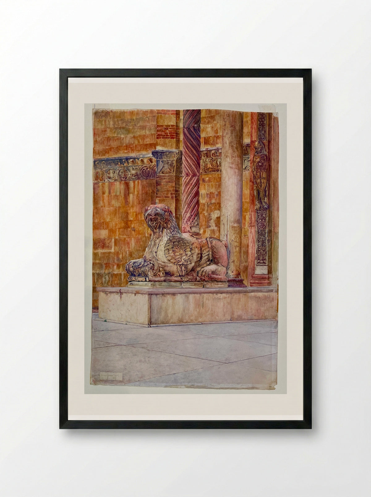 Griffin, Duomo, Verona, Italy - Joseph Lindon Smith - Framed Print Black