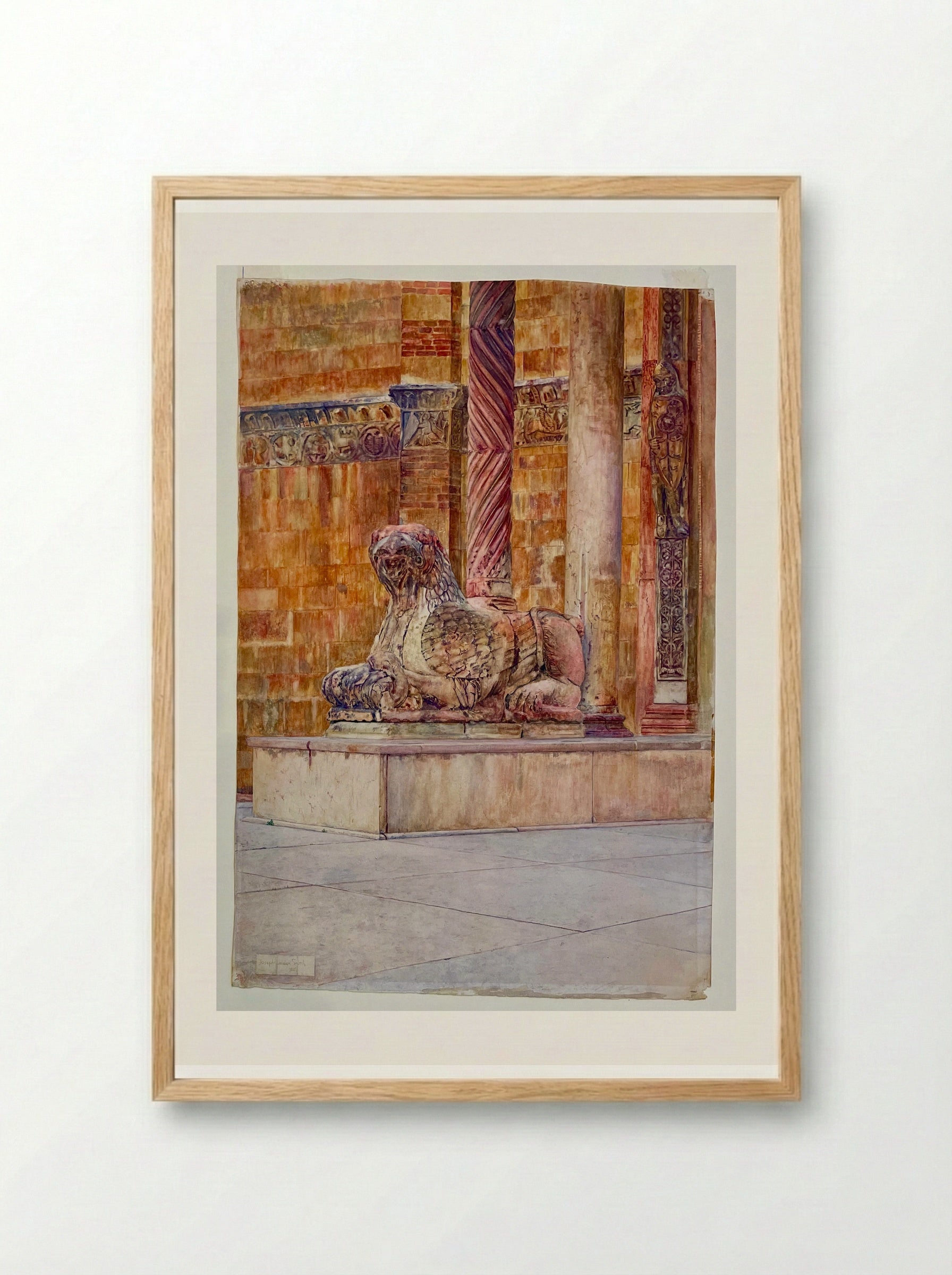 Griffin, Duomo, Verona, Italy - Joseph Lindon Smith - Framed Print Wood