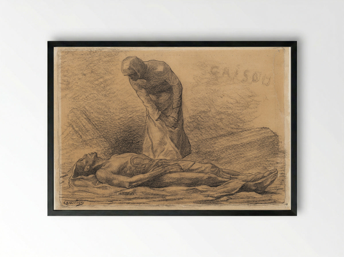 Grisou (Methane Gas Explosion) - Constantin Meunier - Framed Print Black