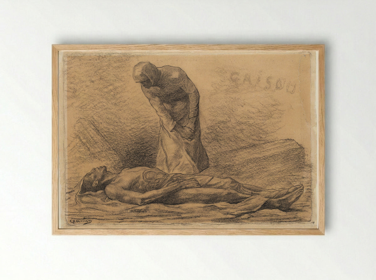 Grisou (Methane Gas Explosion) - Constantin Meunier - Framed Print Wood
