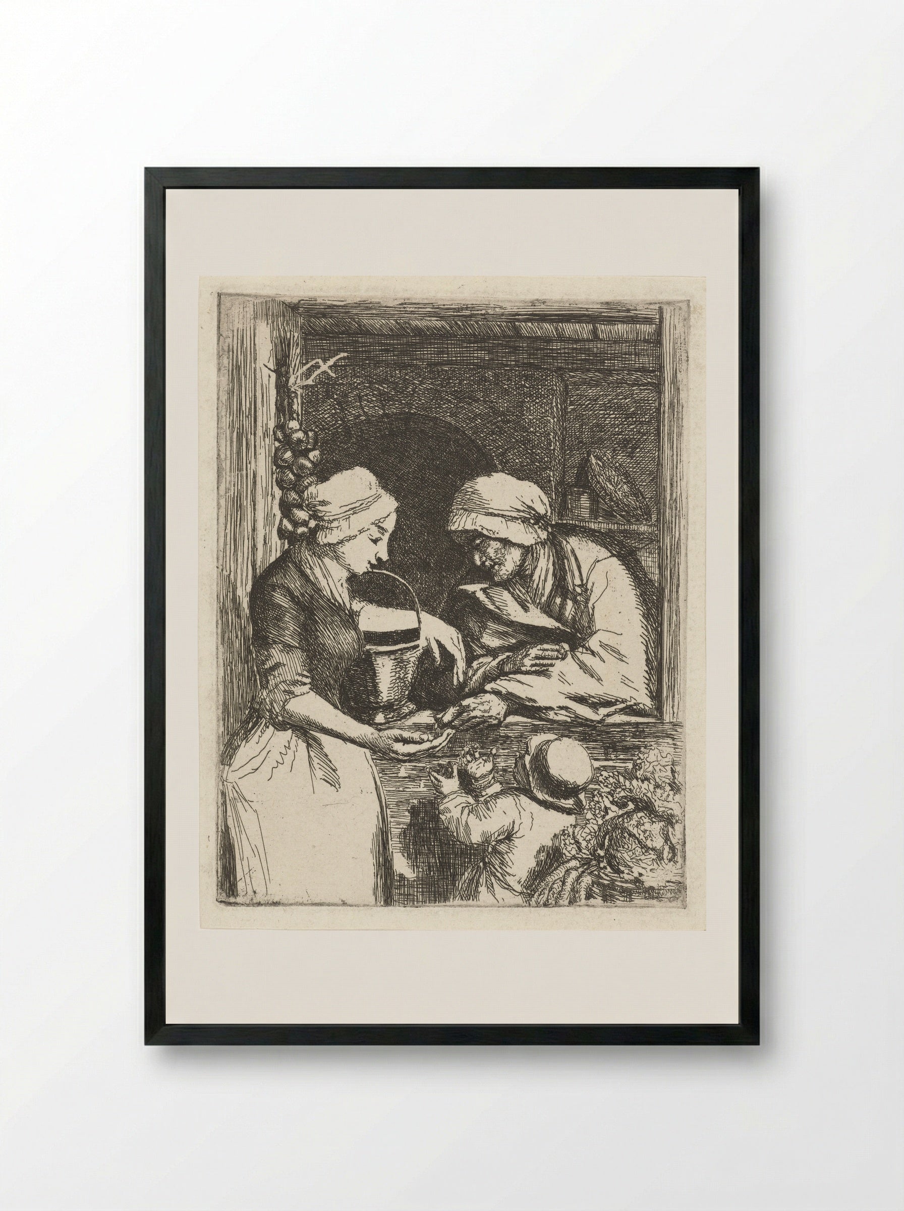 Groenteverkoopster - Louis Bernard Coclers - Framed Print Black