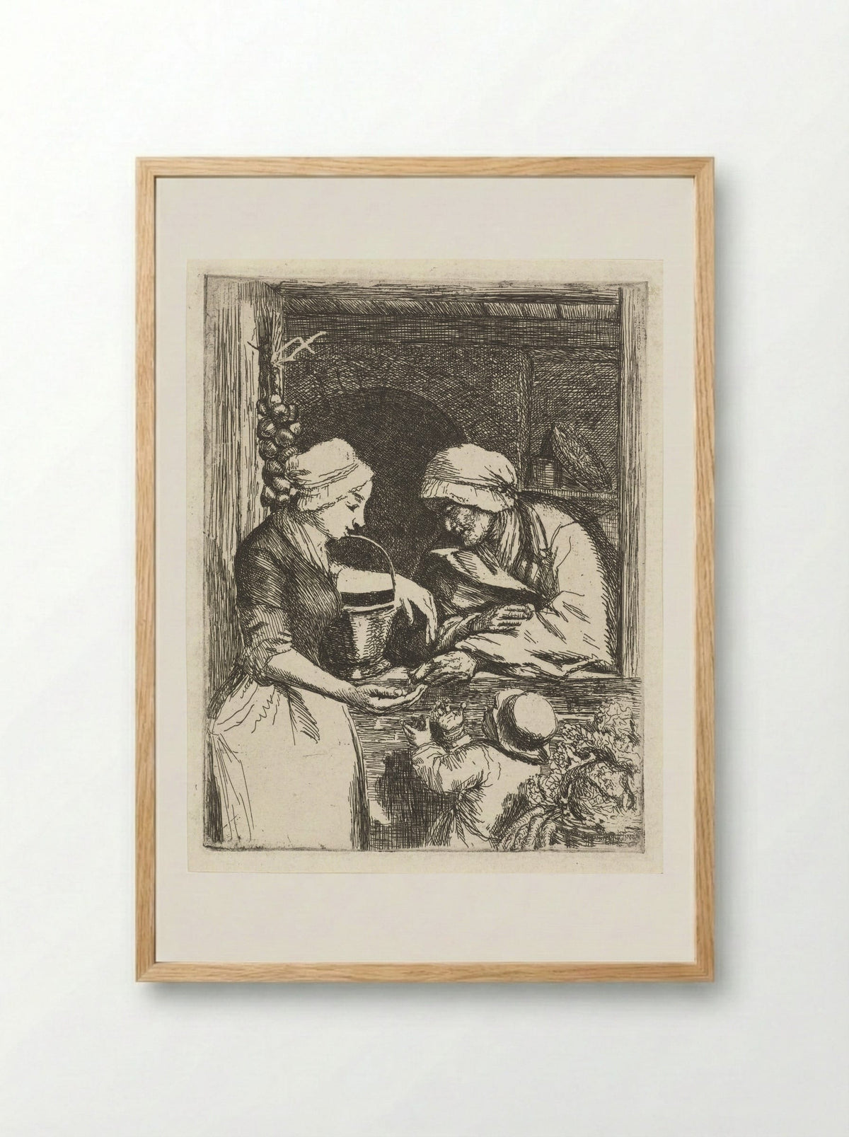 Groenteverkoopster - Louis Bernard Coclers - Framed Print Wood