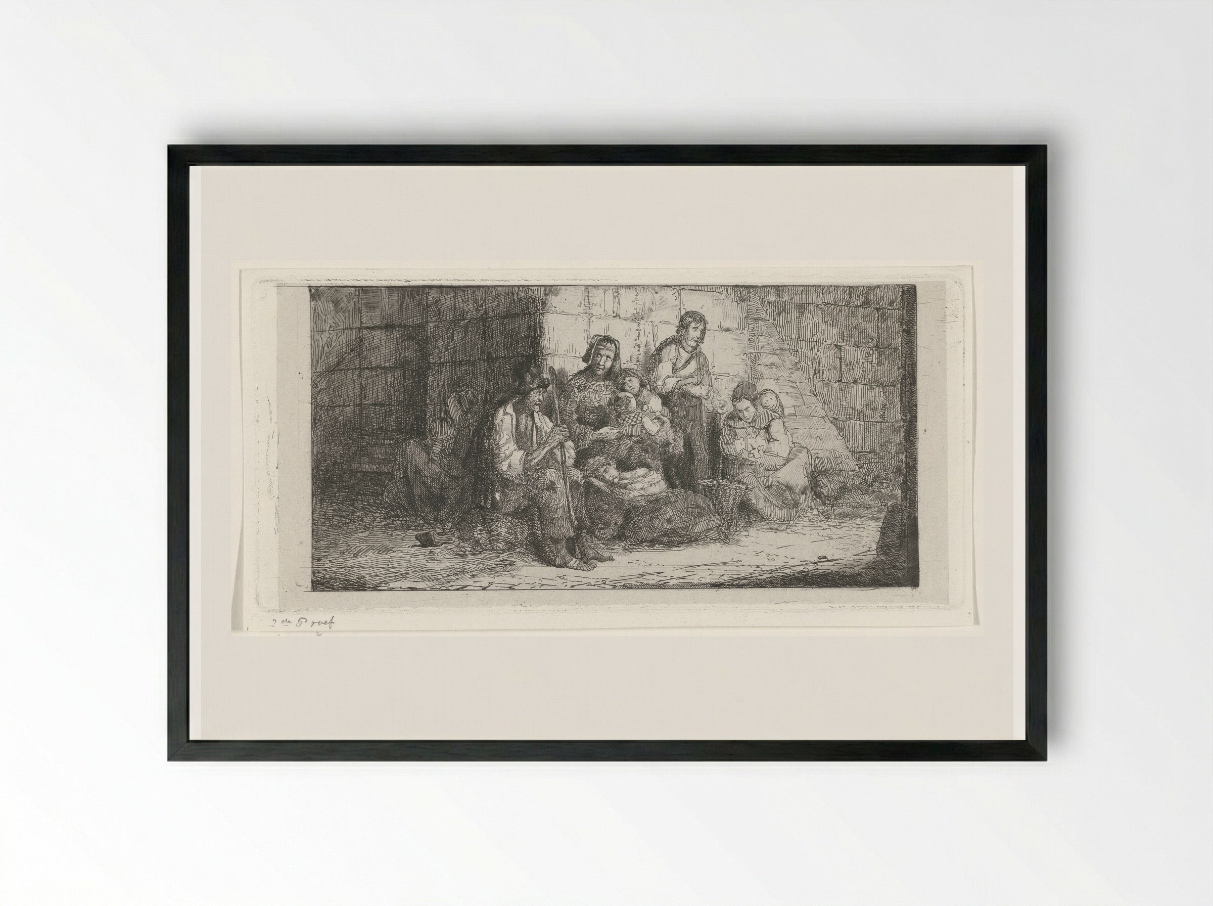 Groep Roma - Jacobus Ludovicus Cornet - Framed Print Black