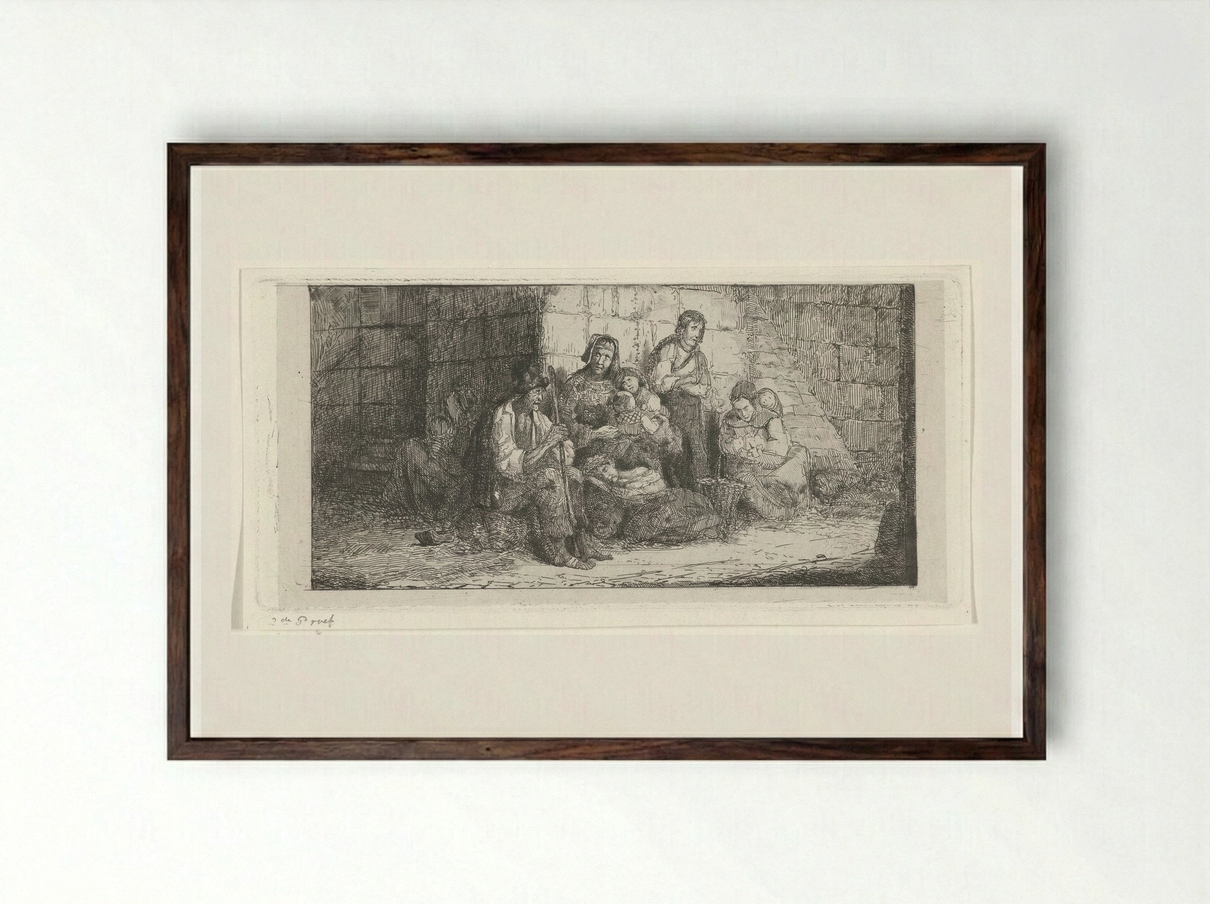 Groep Roma - Jacobus Ludovicus Cornet - Framed Print Dark Wood