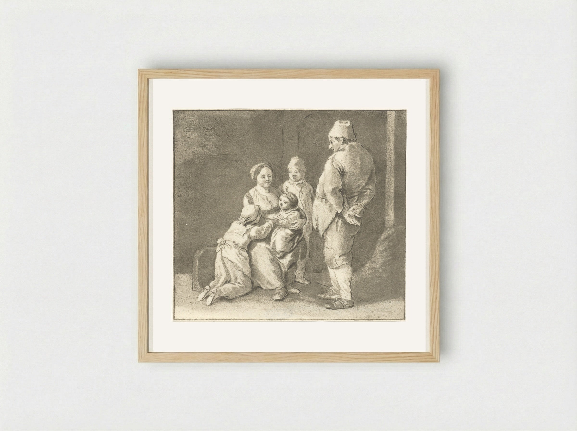 Groep figuren (Group of Figures) - Cornelis van Noorde - Framed Print Wood