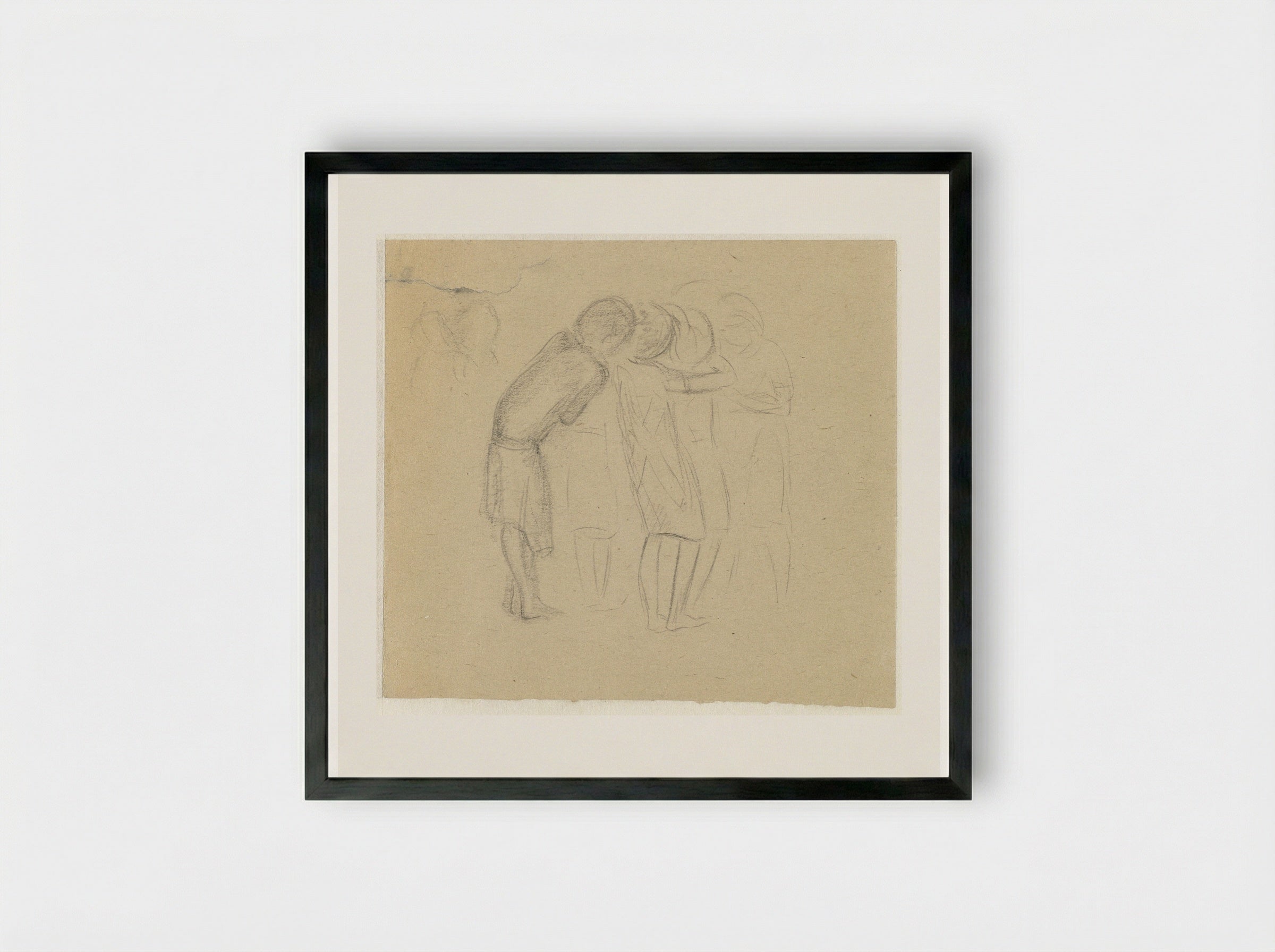 Groepje gevangenen in Ravensbrück - Aat Breur-Hibma - Framed Print Black
