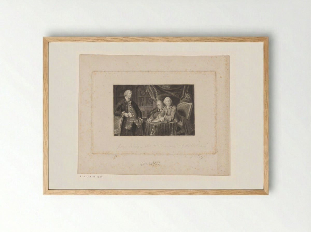 Groepsportret van Richard Edgcumbe, George Augustus Selwyn en George Williams - William Greatbach - Framed Print Wood