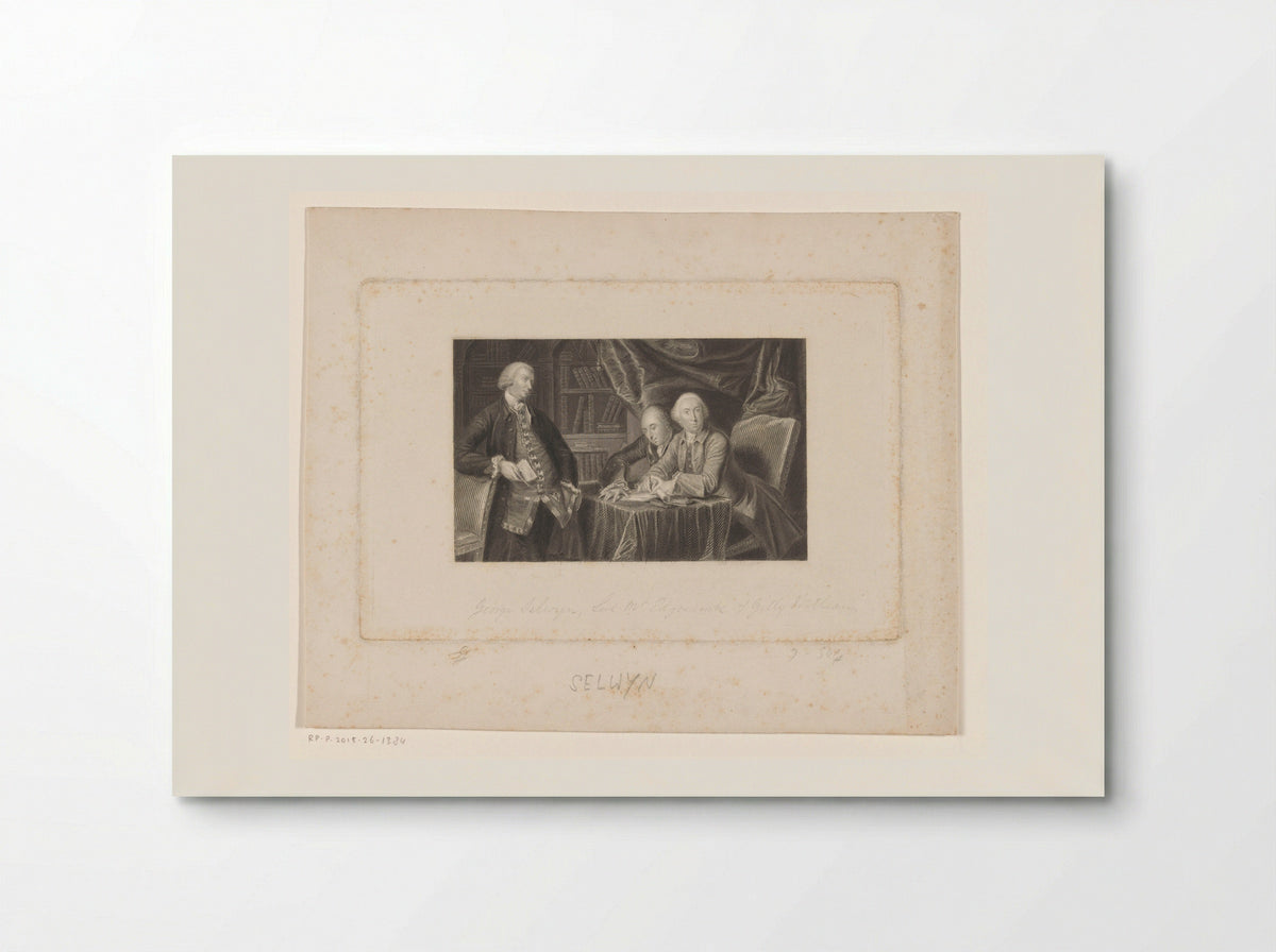 Groepsportret van Richard Edgcumbe, George Augustus Selwyn en George Williams - William Greatbach - Poster