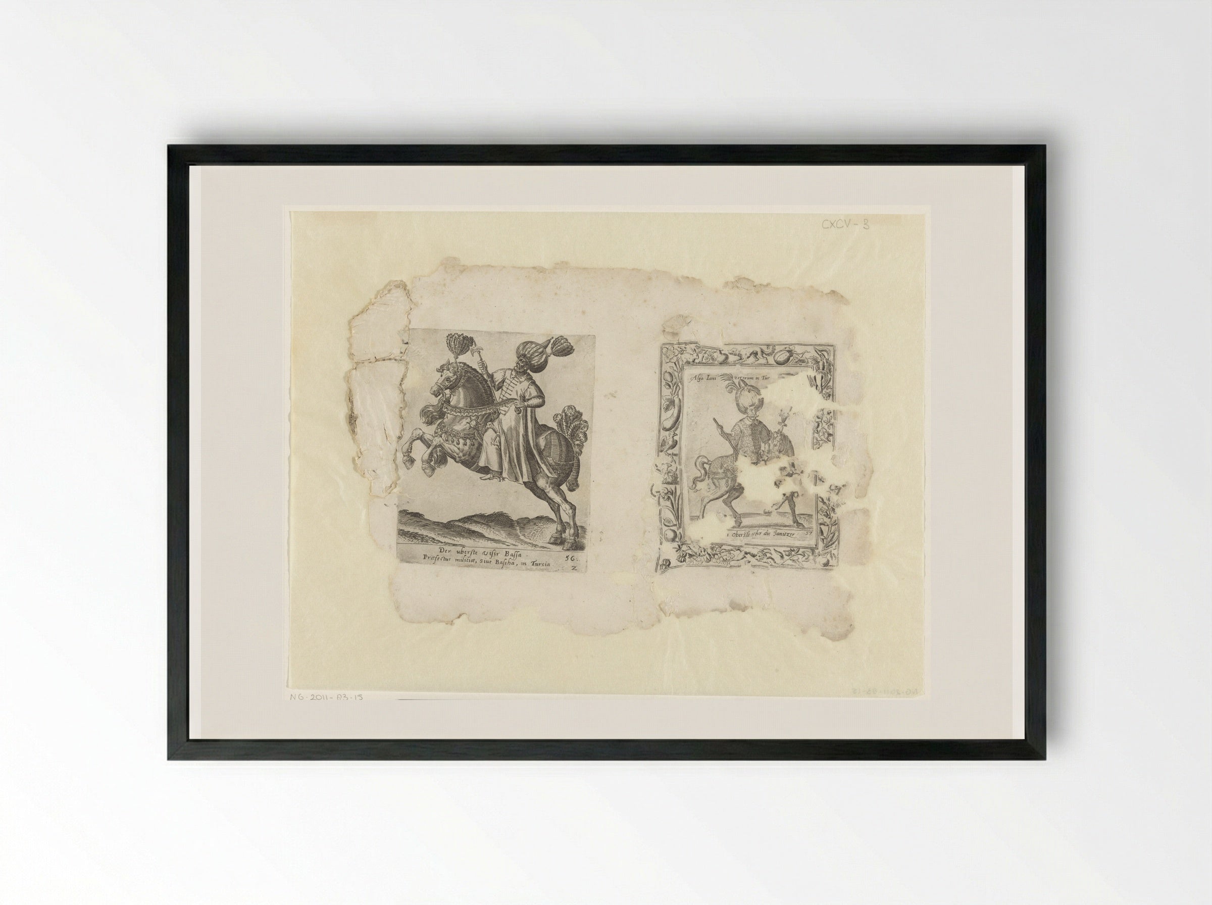 Groot-vizier Ibrahim Pasha en de leider van de Janitsaren - Abraham de Bruyn - Framed Print Black