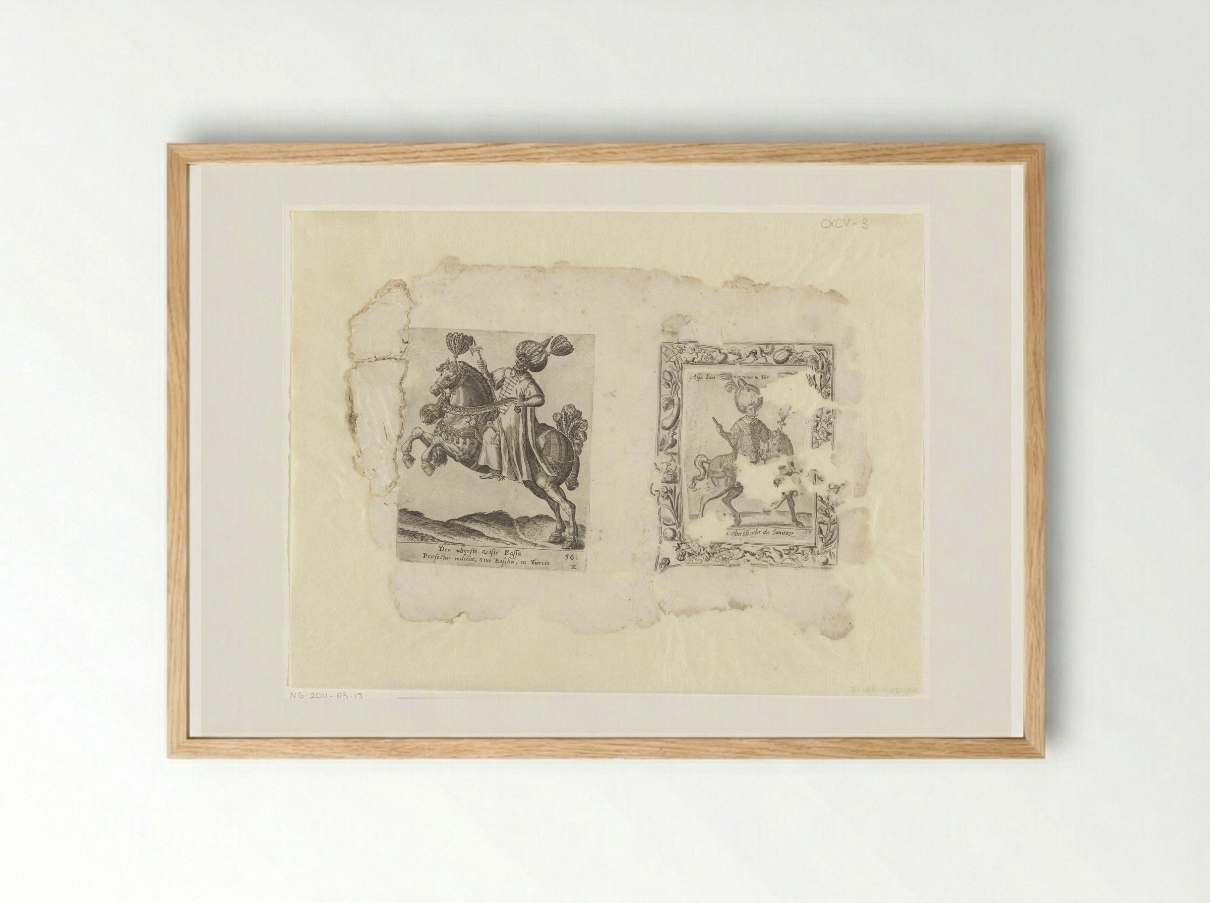 Groot-vizier Ibrahim Pasha en de leider van de Janitsaren - Abraham de Bruyn - Framed Print Wood