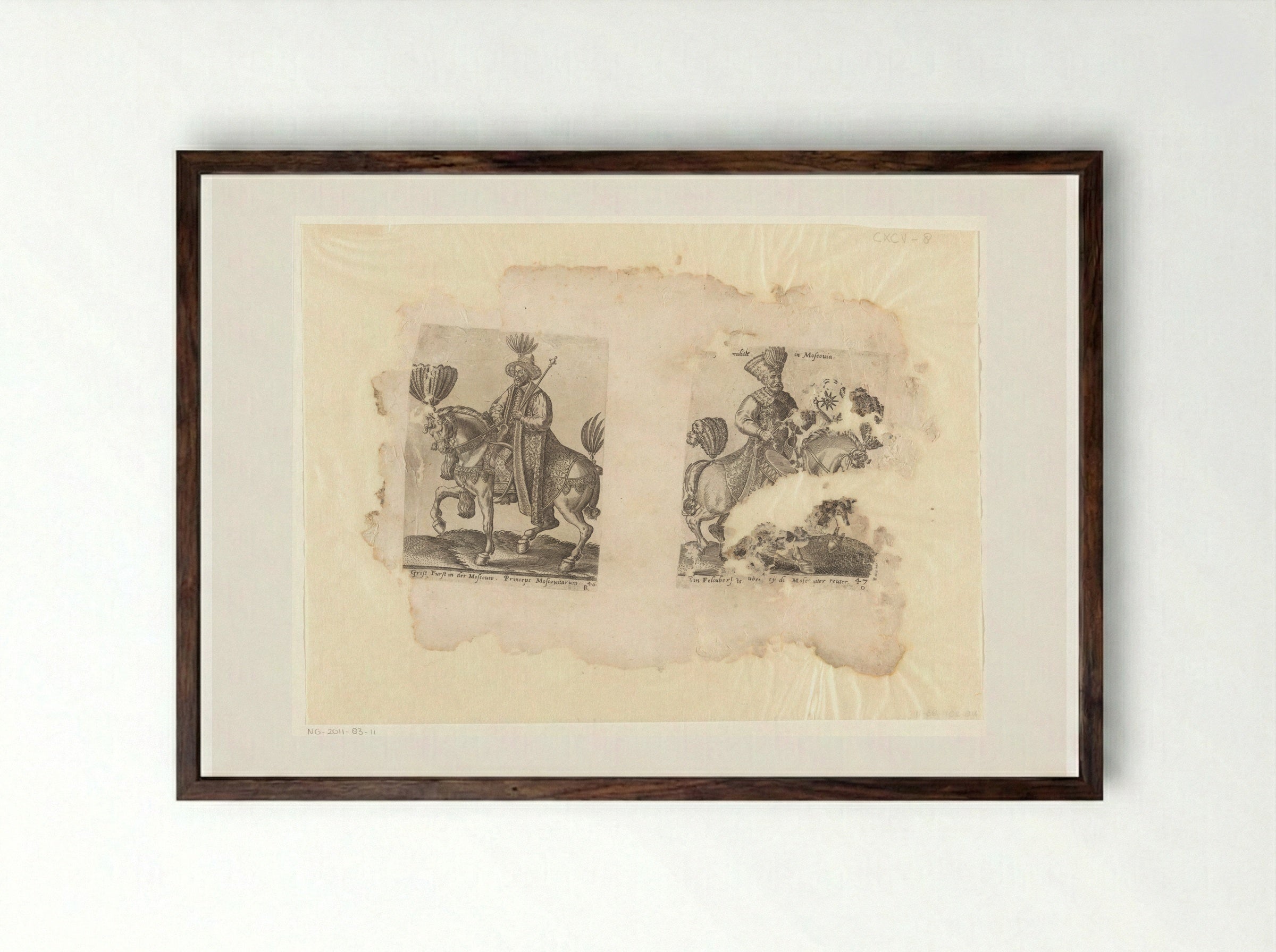 Grootvorst van Moskou en Moskovitische officier - Abraham de Bruyn - Framed Print Dark Wood