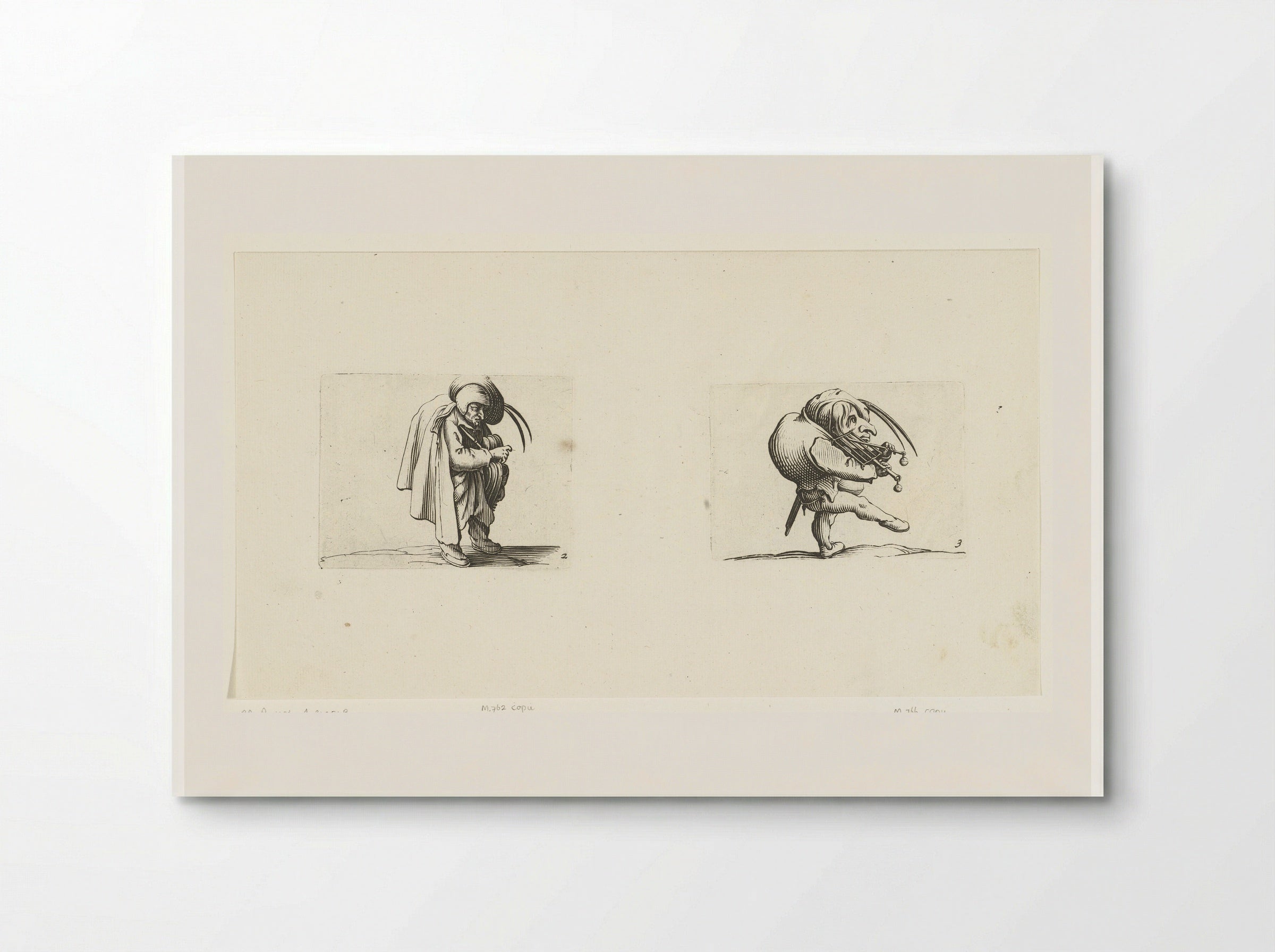 Grotesque Figures with Musical Instruments - Abraham Bosse - Poster
