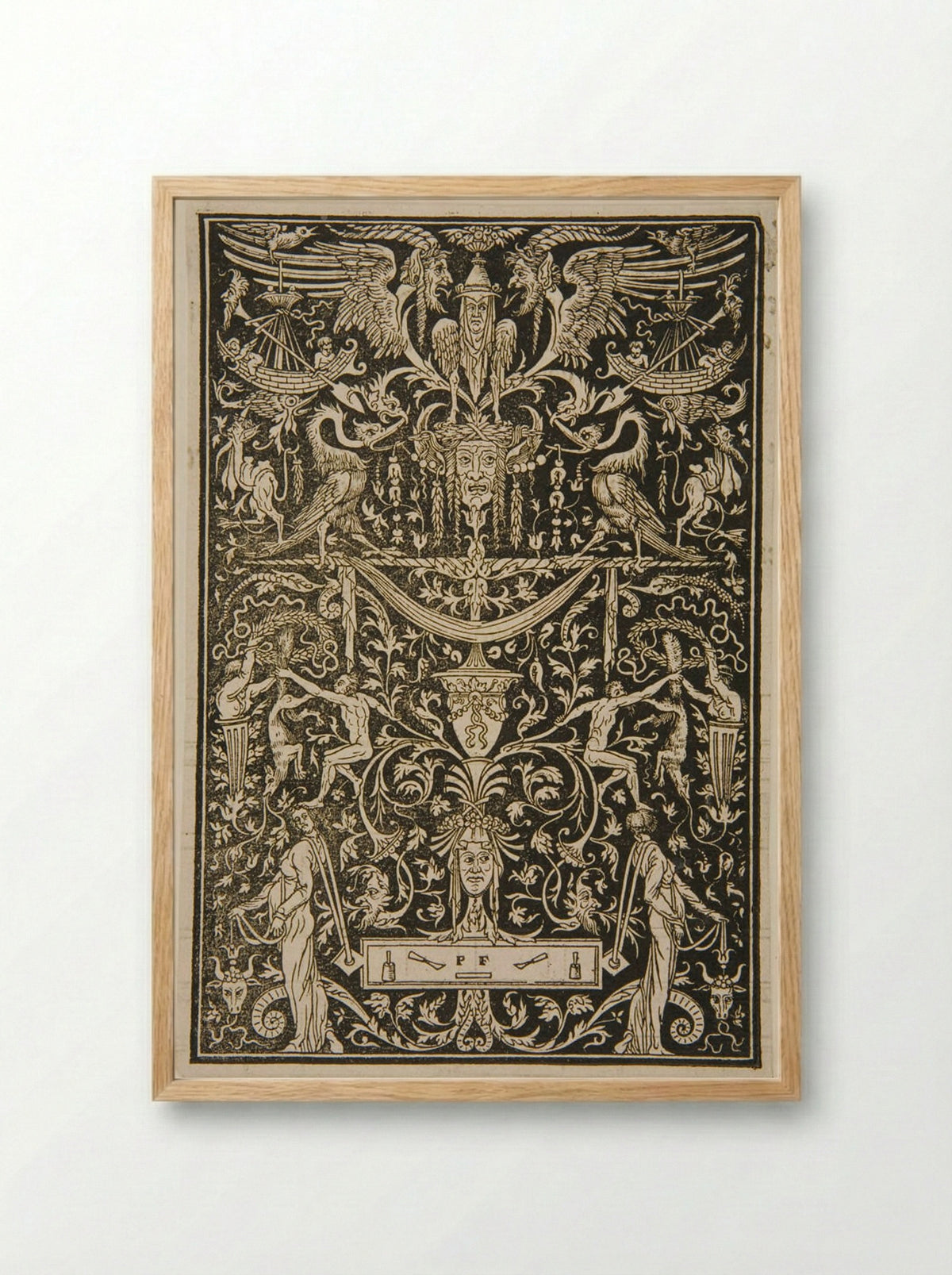 Grotesque Panel - Peter Flötner - Framed Print Wood