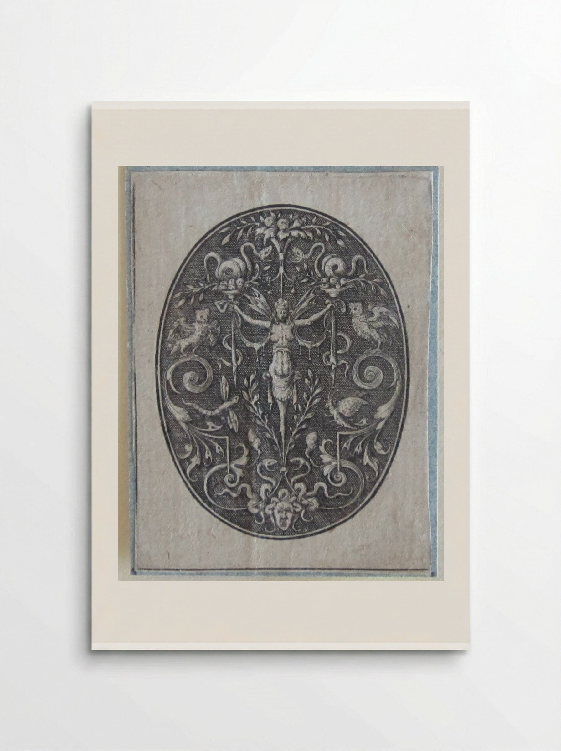 Grotesque with a Winged Female Torso Flanked by Owls - Johann Theodor de Bry - Poster