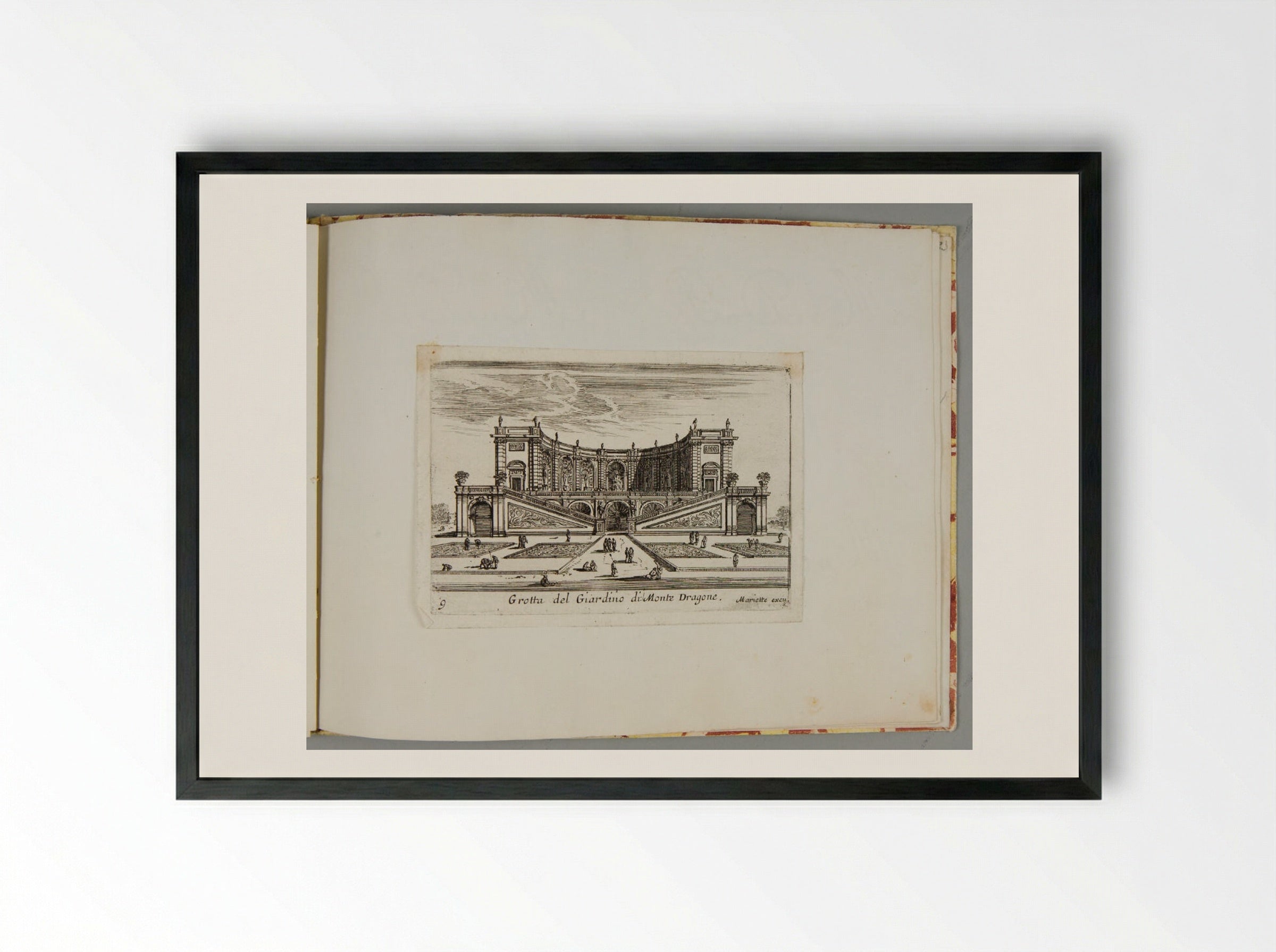 Grotto of the Garden of Monte Dragone - Israël Silvestre - Framed Print Black
