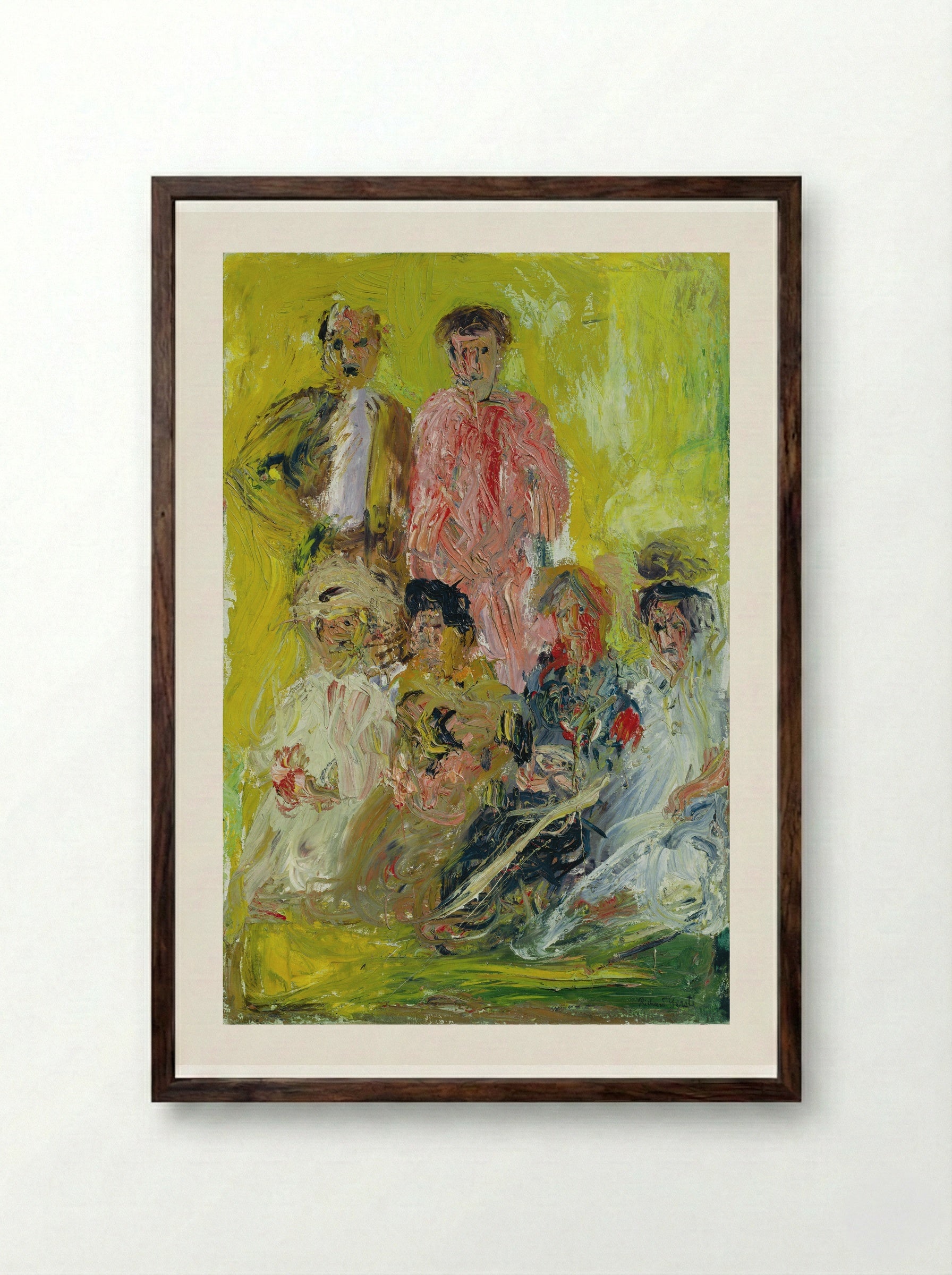 Group Portrait with Schönberg - Richard Gerstl - Framed Print Dark Wood