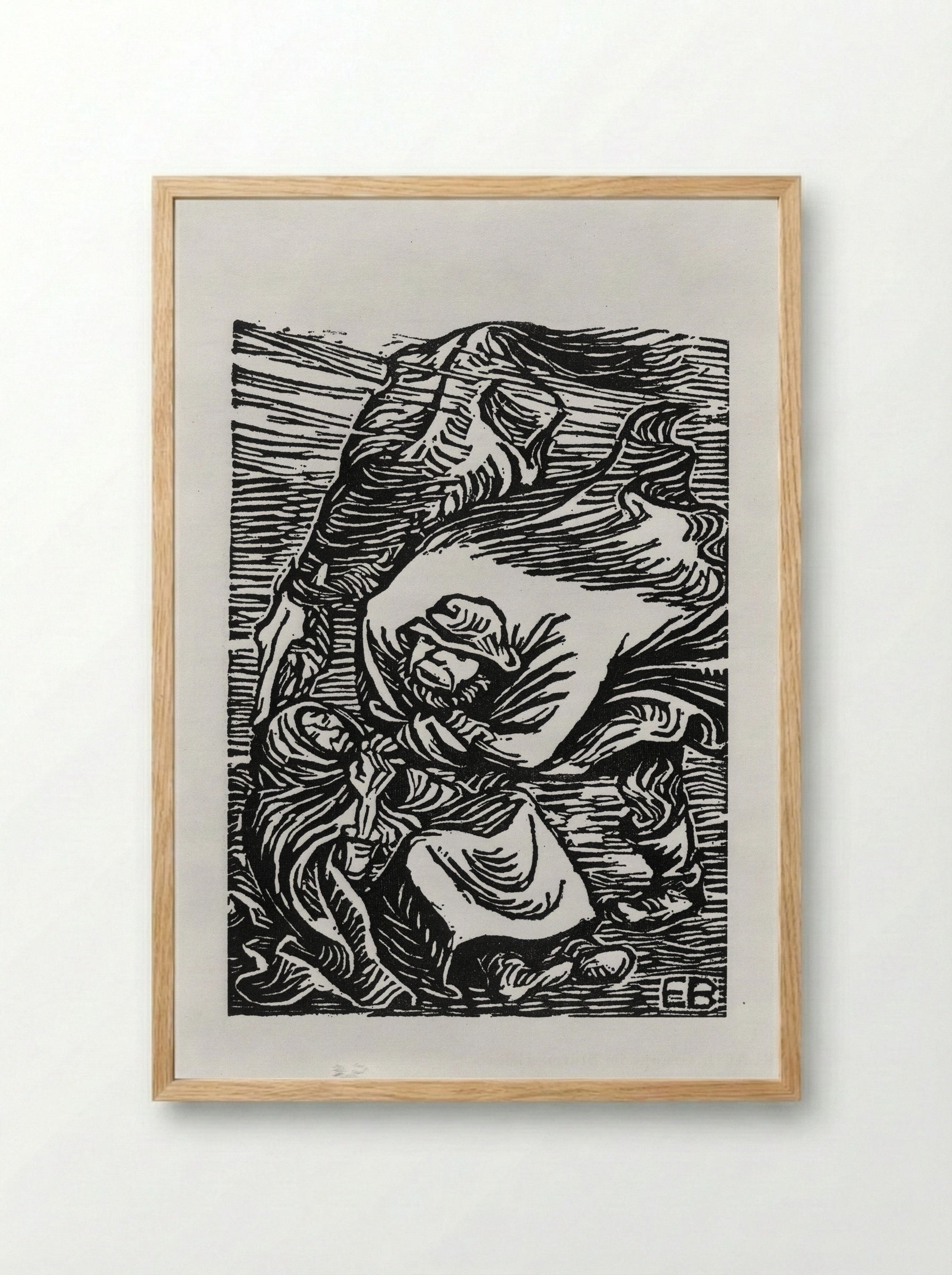 Group in Storm - Ernst Barlach - Framed Print Wood