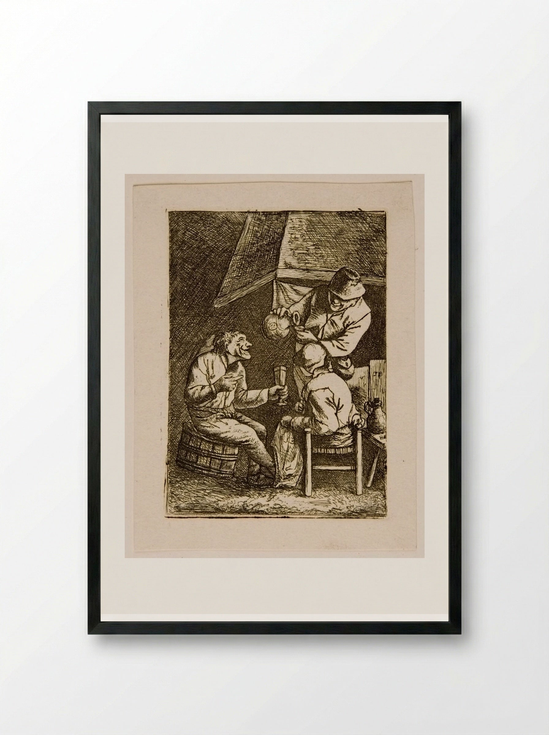 Group near a Chimney - David Deuchar - Framed Print Black