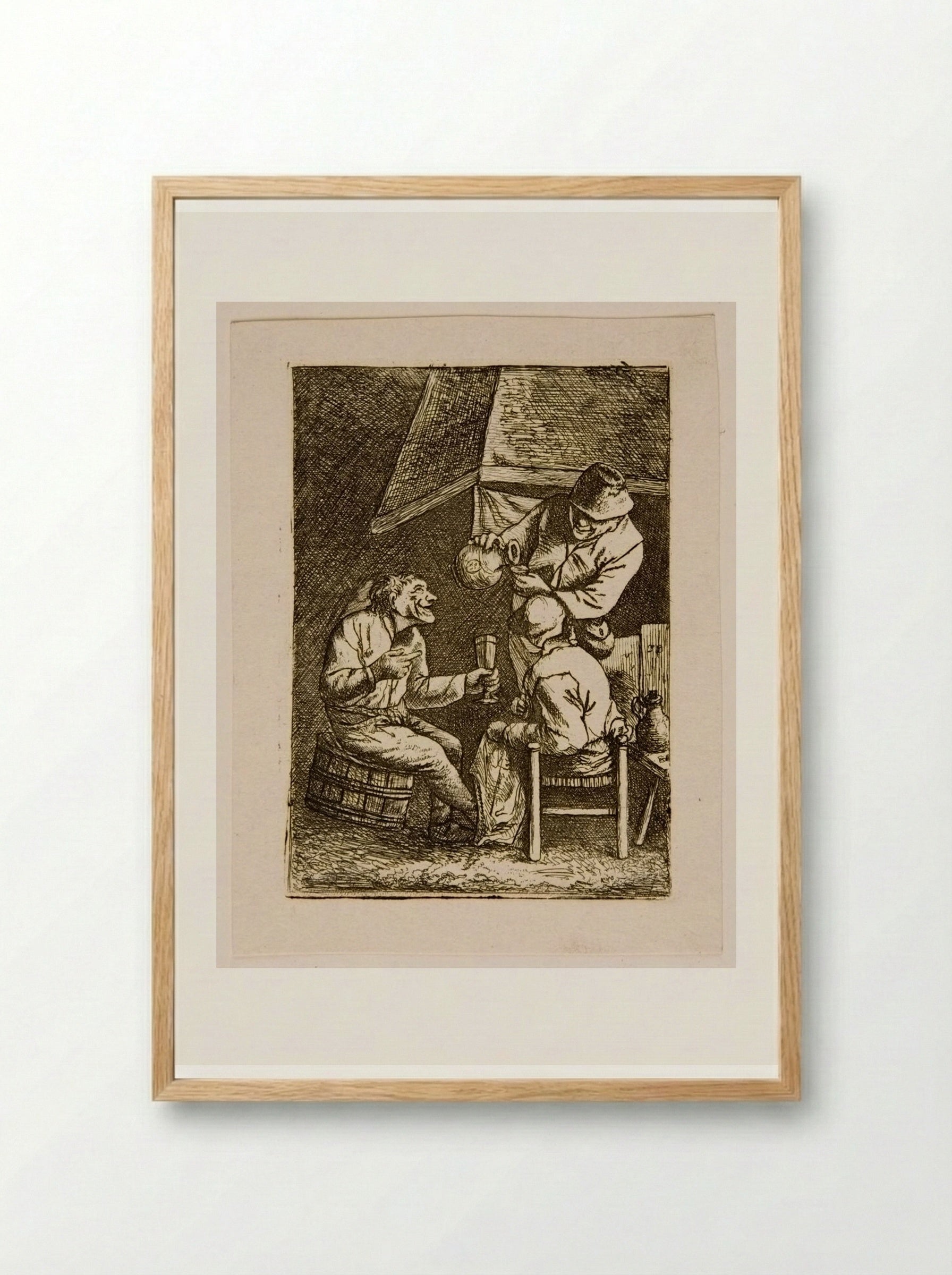 Group near a Chimney - David Deuchar - Framed Print Wood