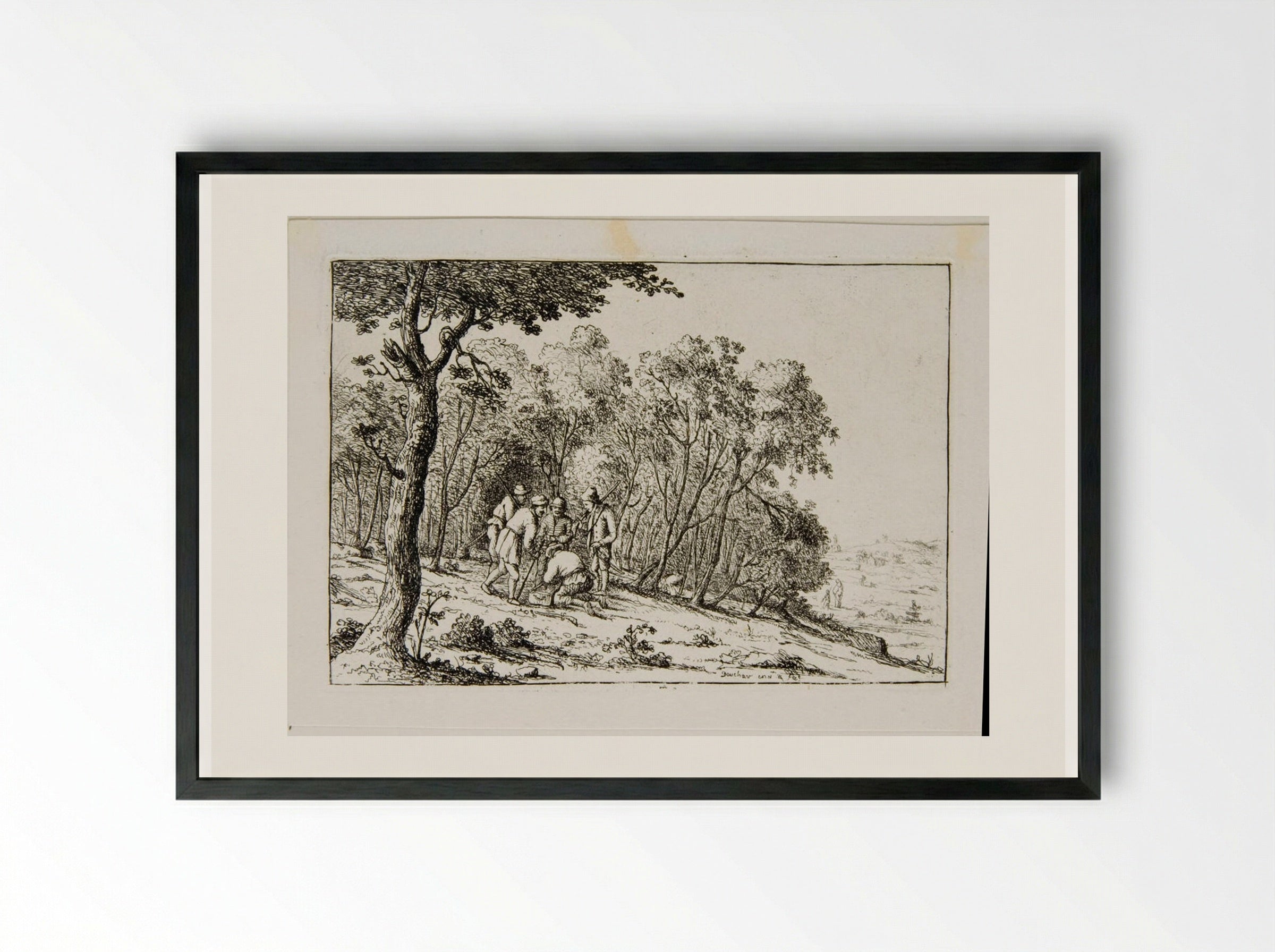 Group of Bandits in the Woods - David Deuchar - Framed Print Black