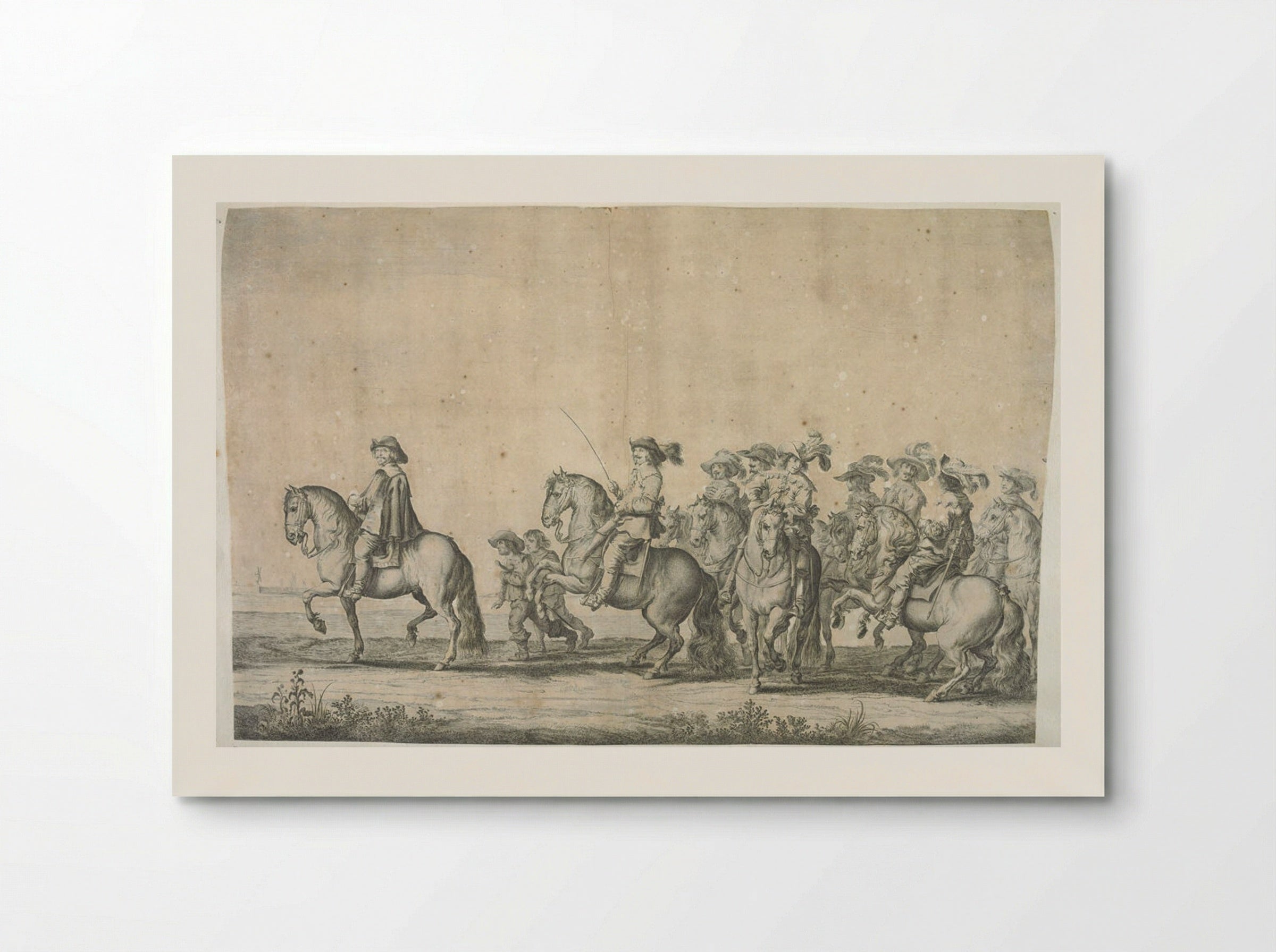 Group of Courtiers Led by Single Rider Separated from Ranks - Pieter Nolpe - Poster