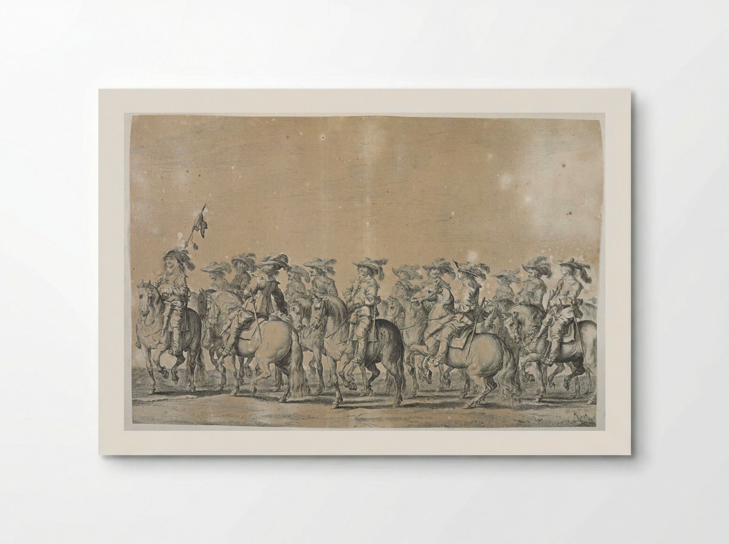 Group of Courtiers on Horseback Led by Figure with Flag - Pieter Nolpe - Poster