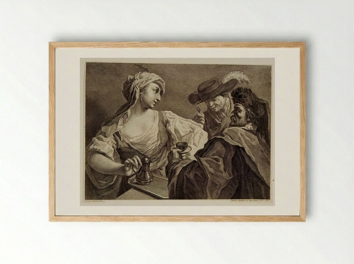 Group of Two Men and a Woman - Antonio Capellan - Framed Print Wood