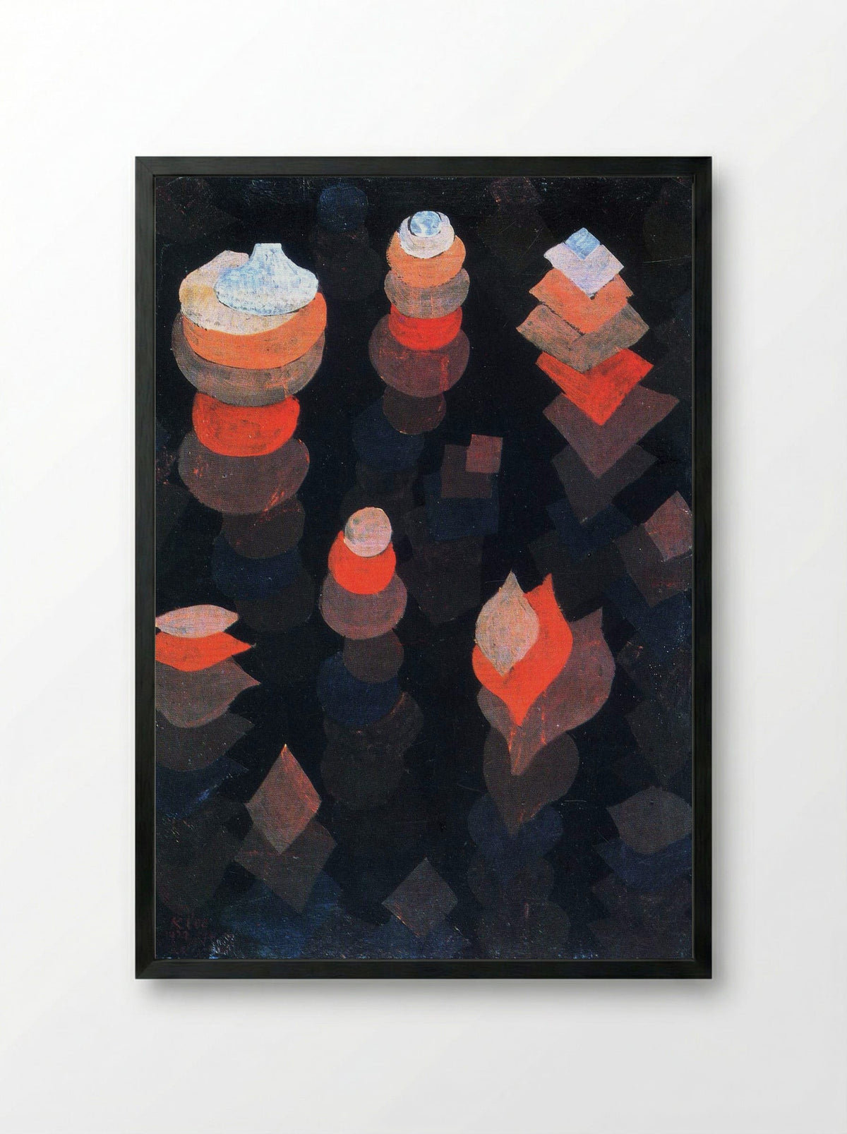 Growth of the Night Plants - Paul Klee - Framed Print Black