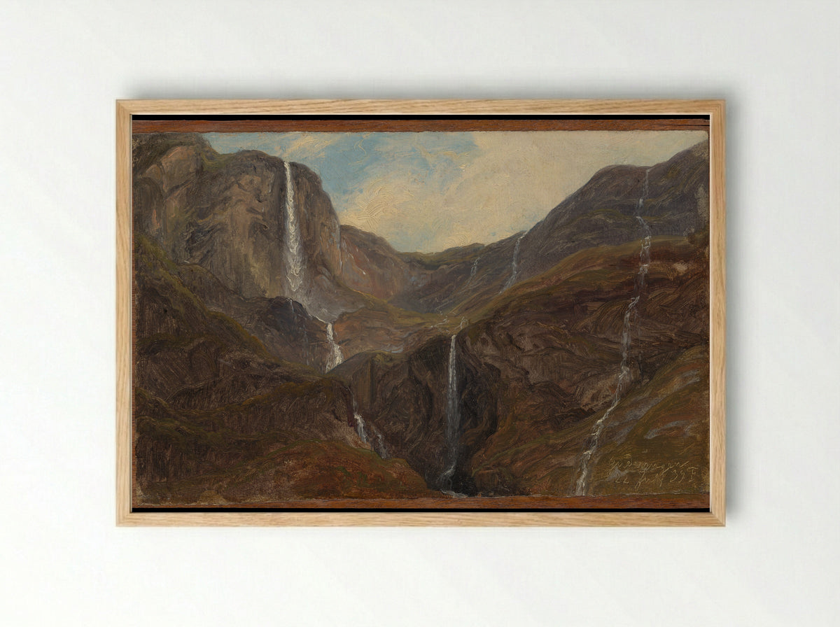 Gudvangen - Thomas Fearnley - Framed Print Wood