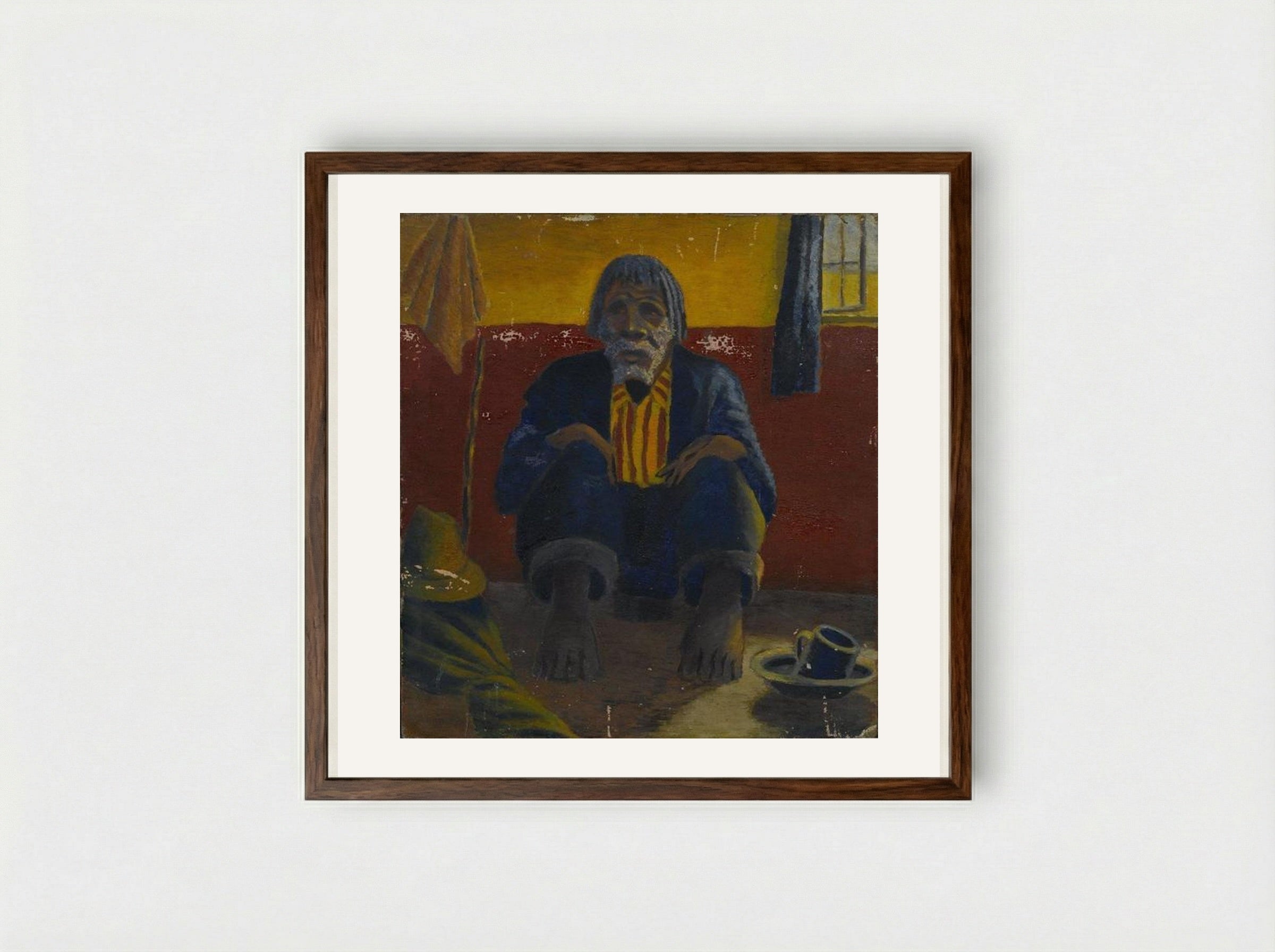 Guga Mzimba - Gerard Sekoto - Framed Print Dark Wood