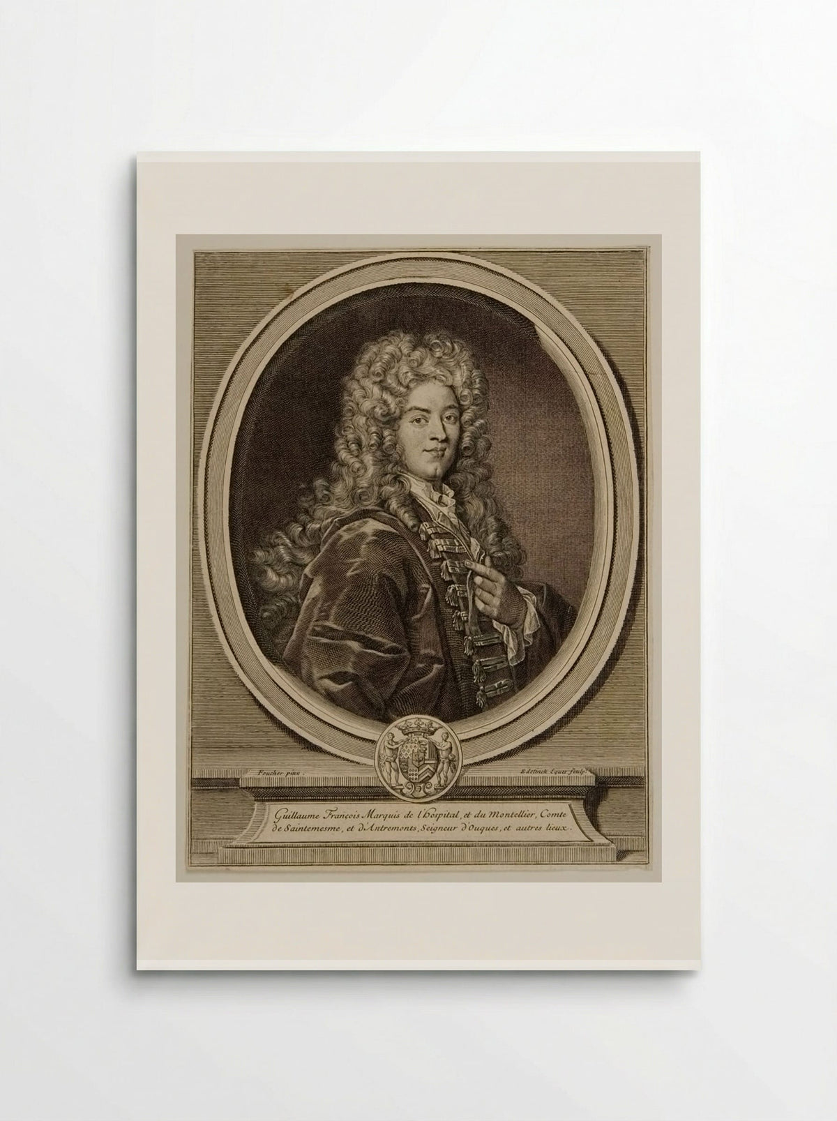 Guillaume François, Marquis de l'Hospital et du Montellier - Gérard Edelinck - Poster