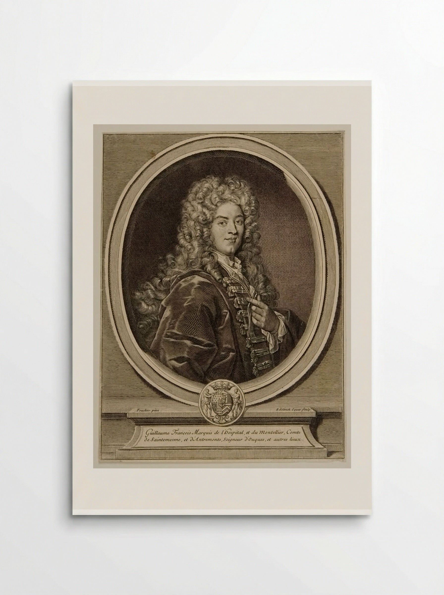 Guillaume François, Marquis de l'Hospital et du Montellier - Gérard Edelinck - Poster