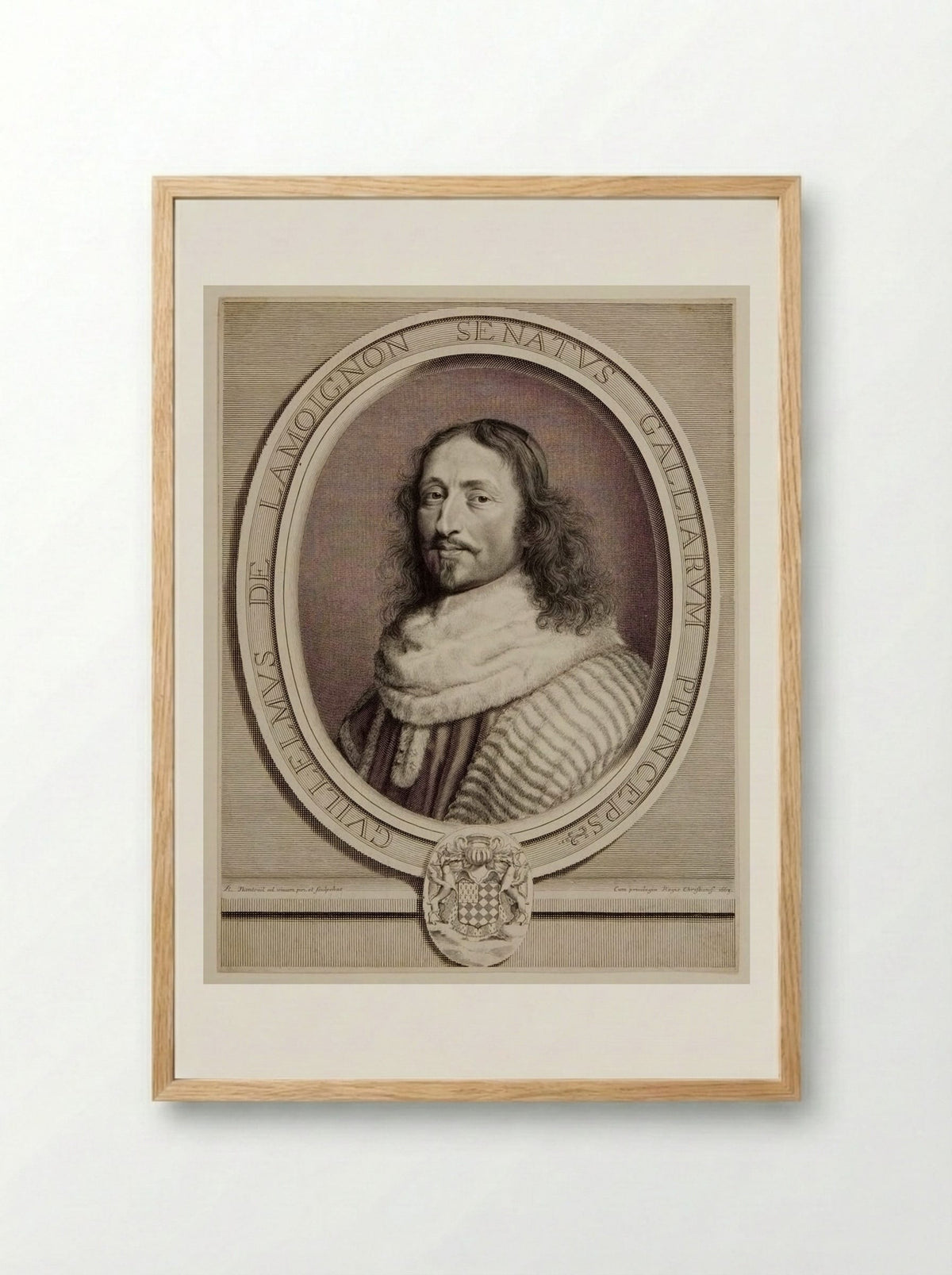 Guillaume de Lamoignon, marquis de Basville - Robert Nanteuil - Framed Print Wood