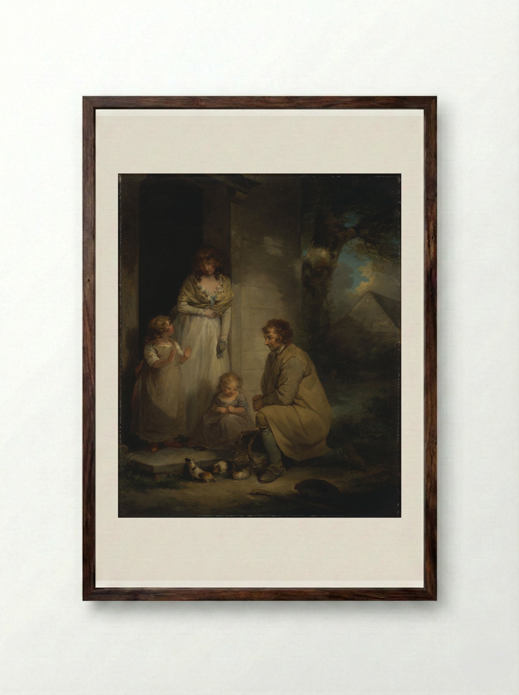 Guinea Pigs - George Morland - Framed Print Dark Wood