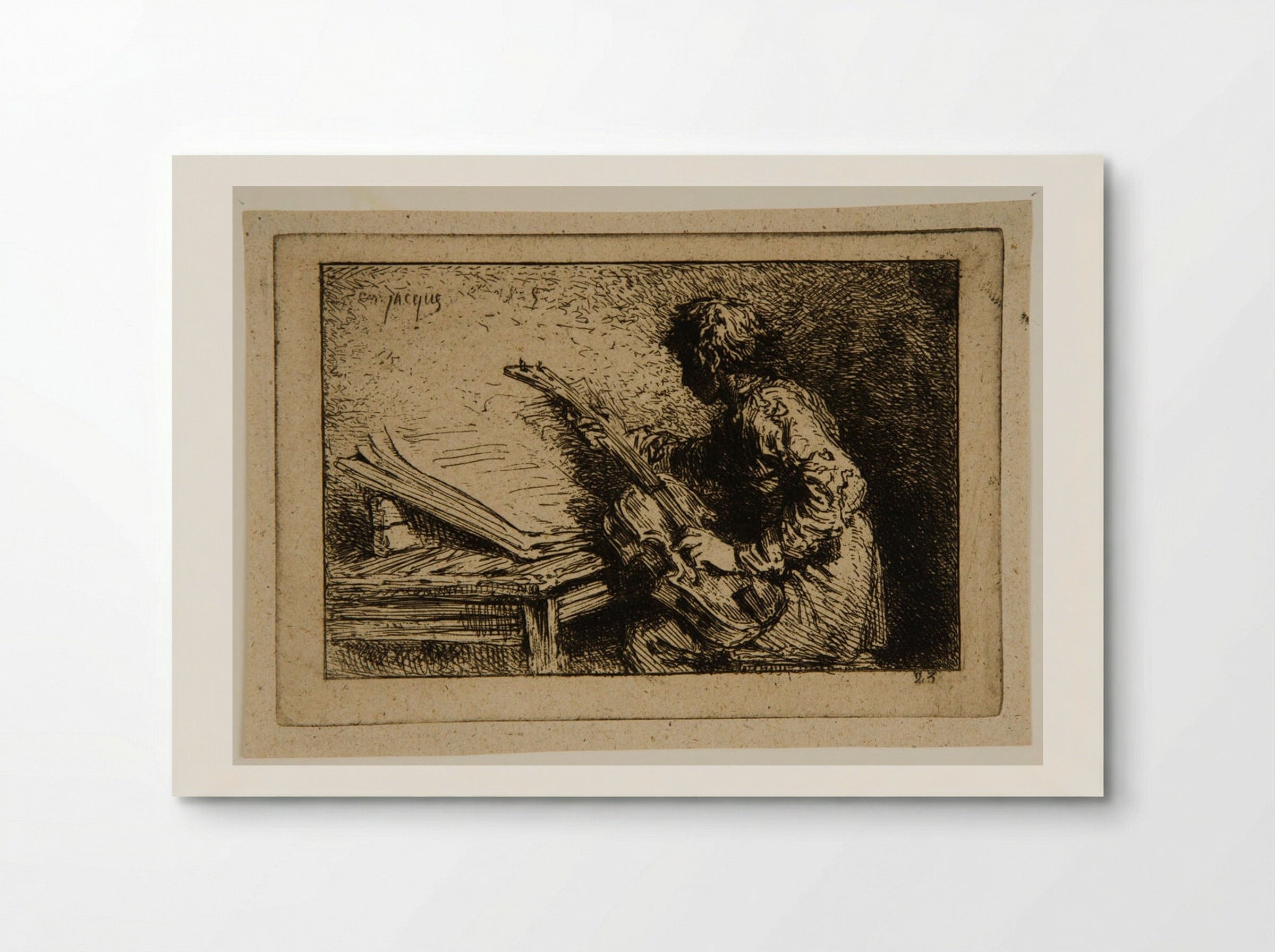 Guitar Player - Charles-Émile Jacque - Poster