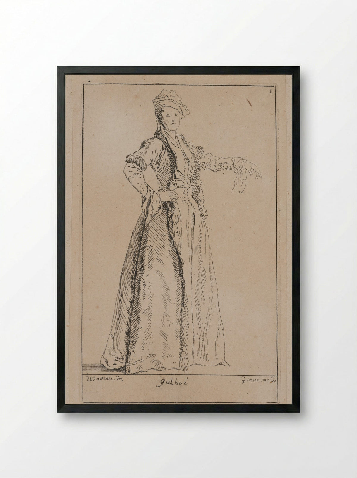 Gulboé - Anne Claude Philippe de Thubières, comte de Caylus - Framed Print Black