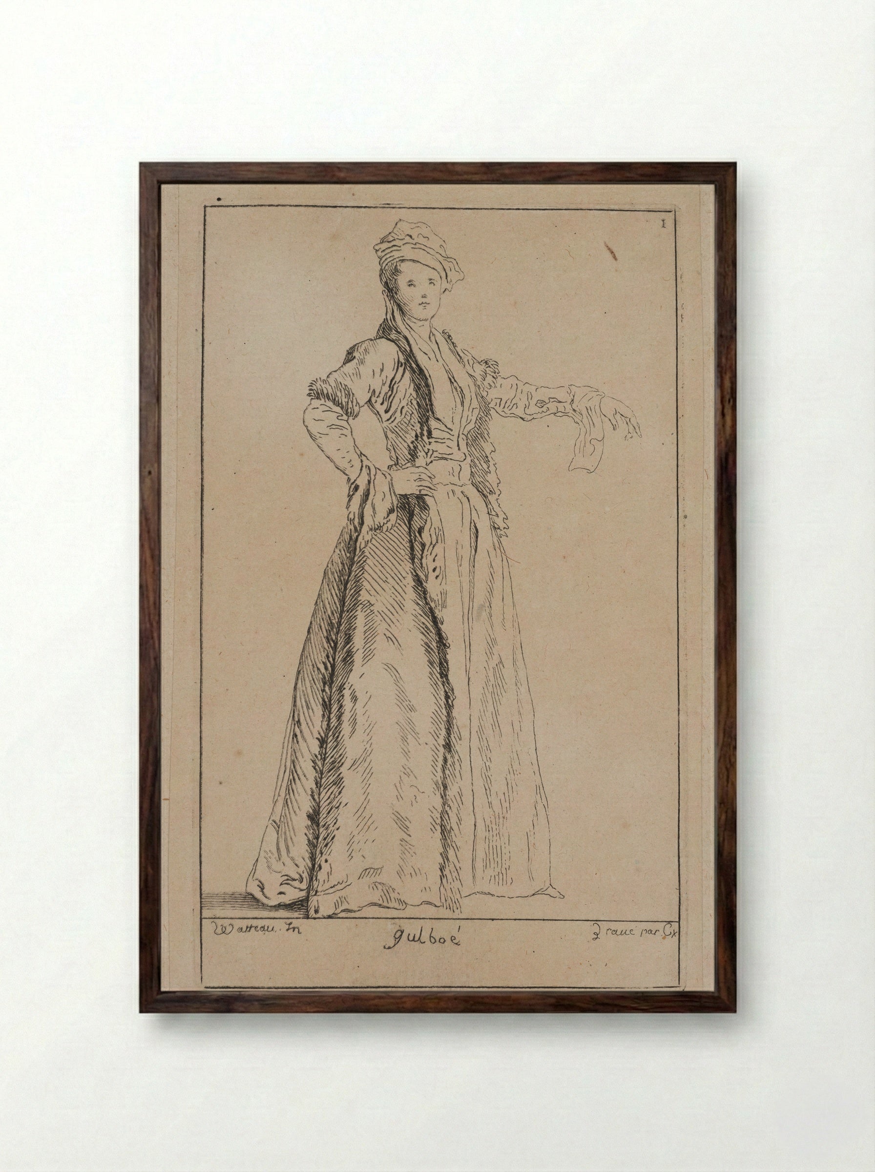 Gulboé - Anne Claude Philippe de Thubières, comte de Caylus - Framed Print Dark Wood