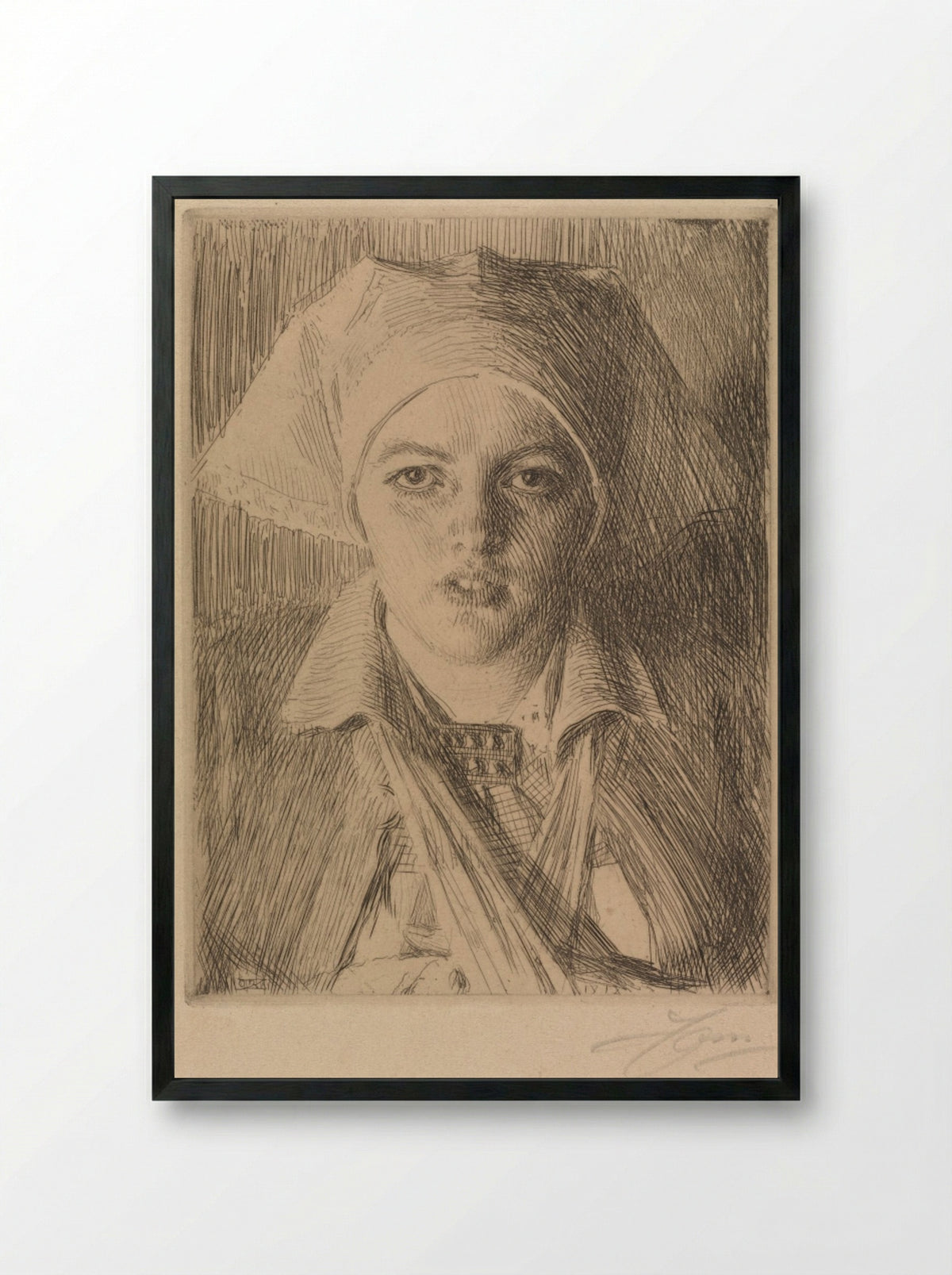 Gulli II - Anders Zorn - Framed Print Black