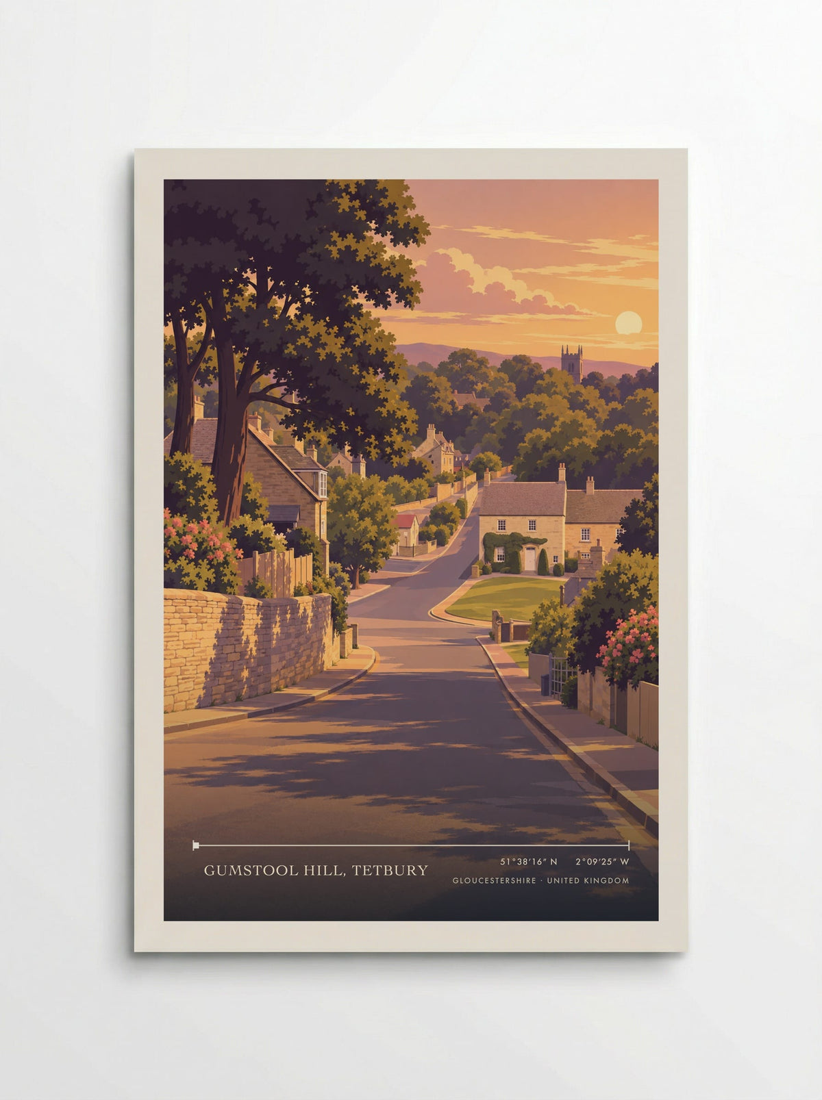 Gumstool Hill, Tetbury, Gloucestershire | Travel Poster - Poster