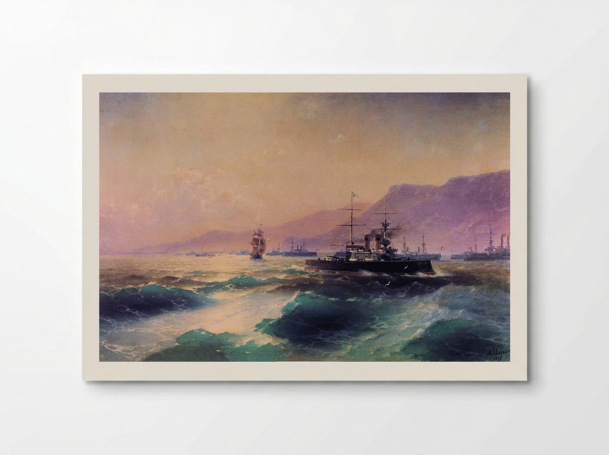 Gunboat off Crete - Ivan Aivazovsky - Poster