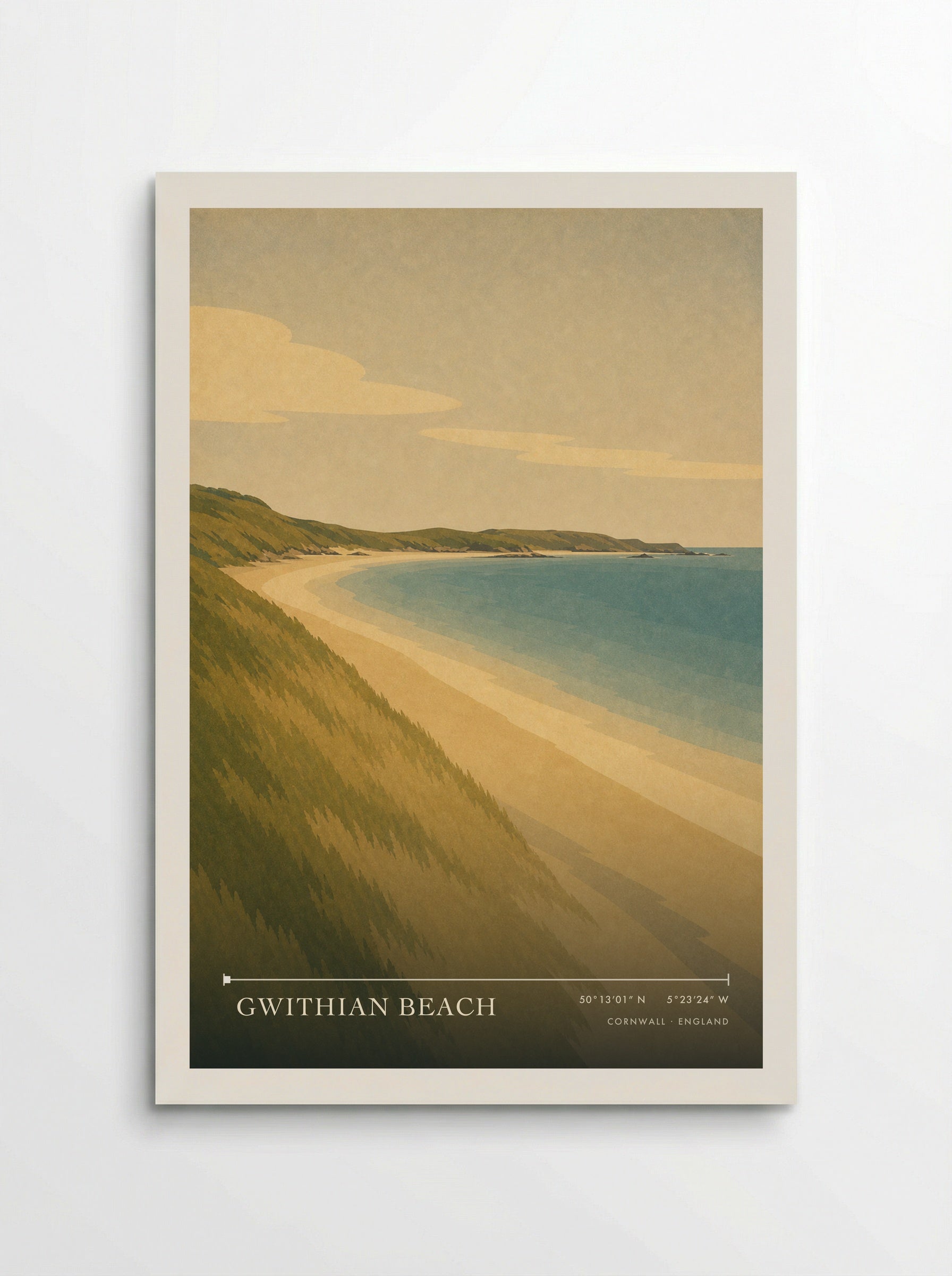 Gwithian Beach Cornwall England Travel Poster - Poster