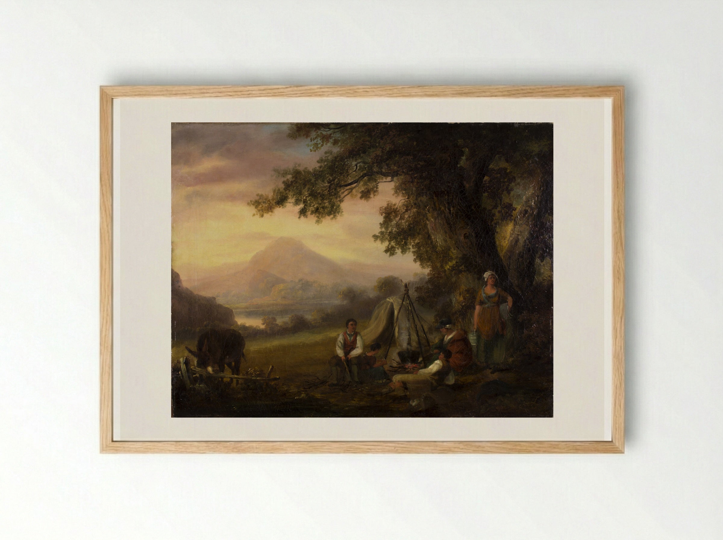 Gypsy Encampment - George Morland - Framed Print Wood