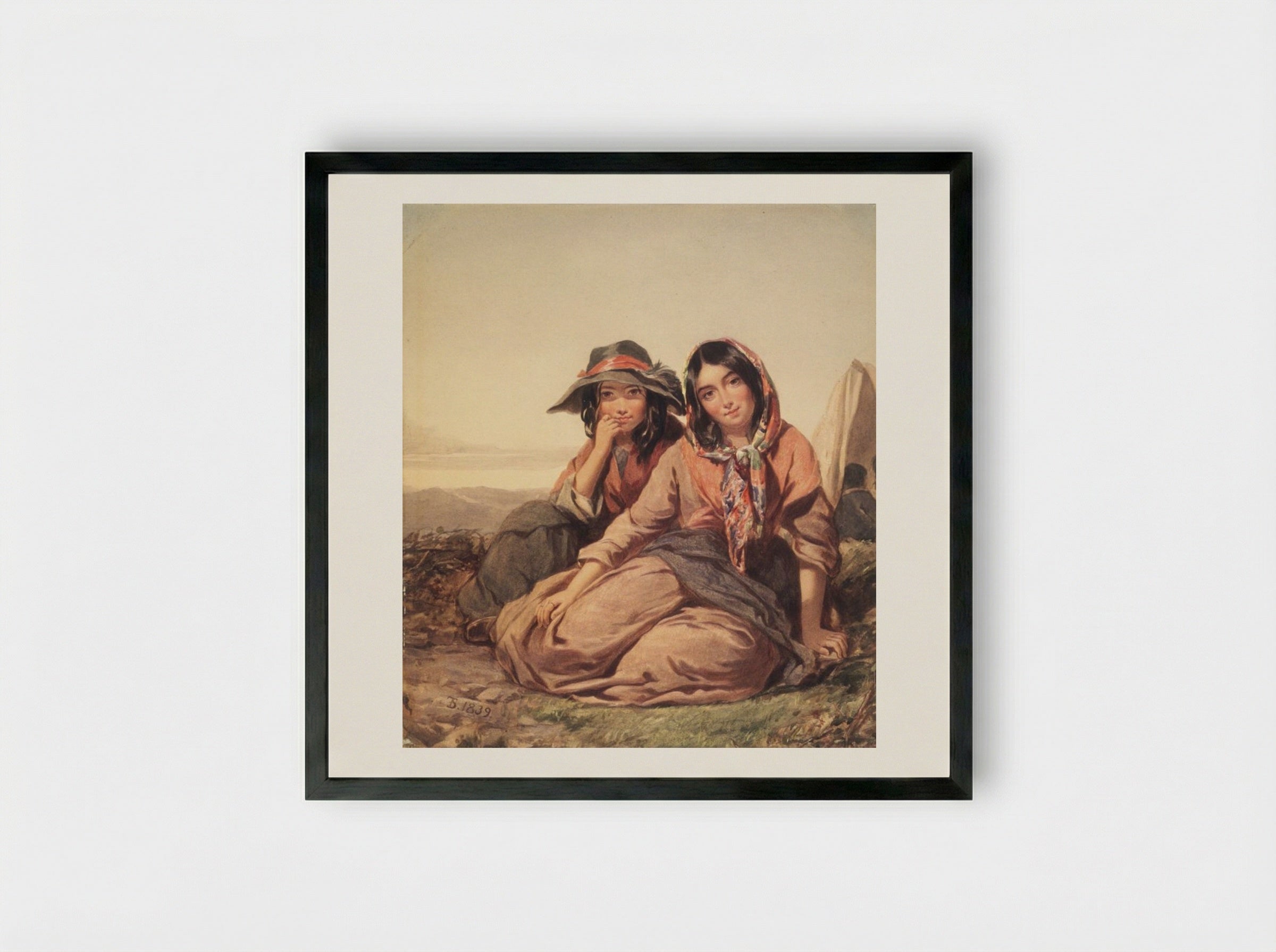 Gypsy Maidens - Thomas Sully - Framed Print Black
