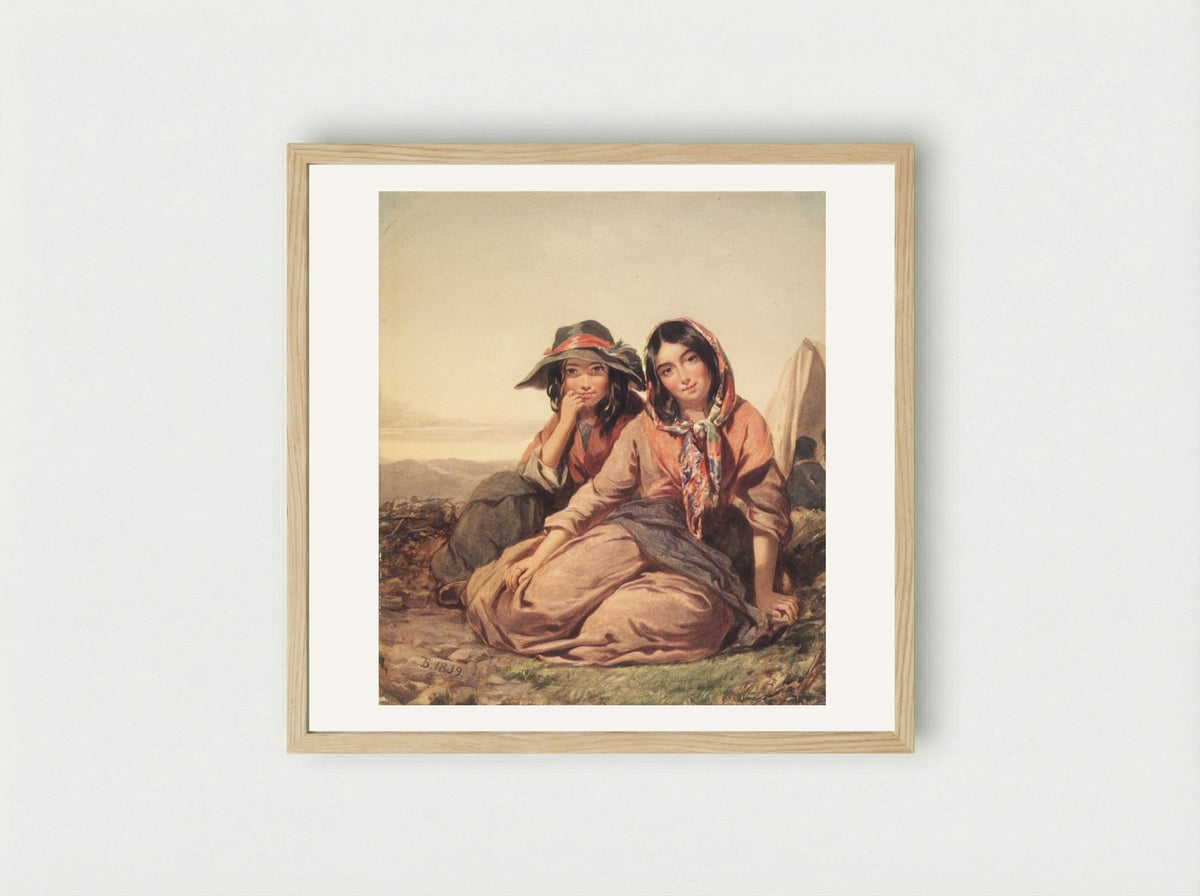 Gypsy Maidens - Thomas Sully - Framed Print Wood