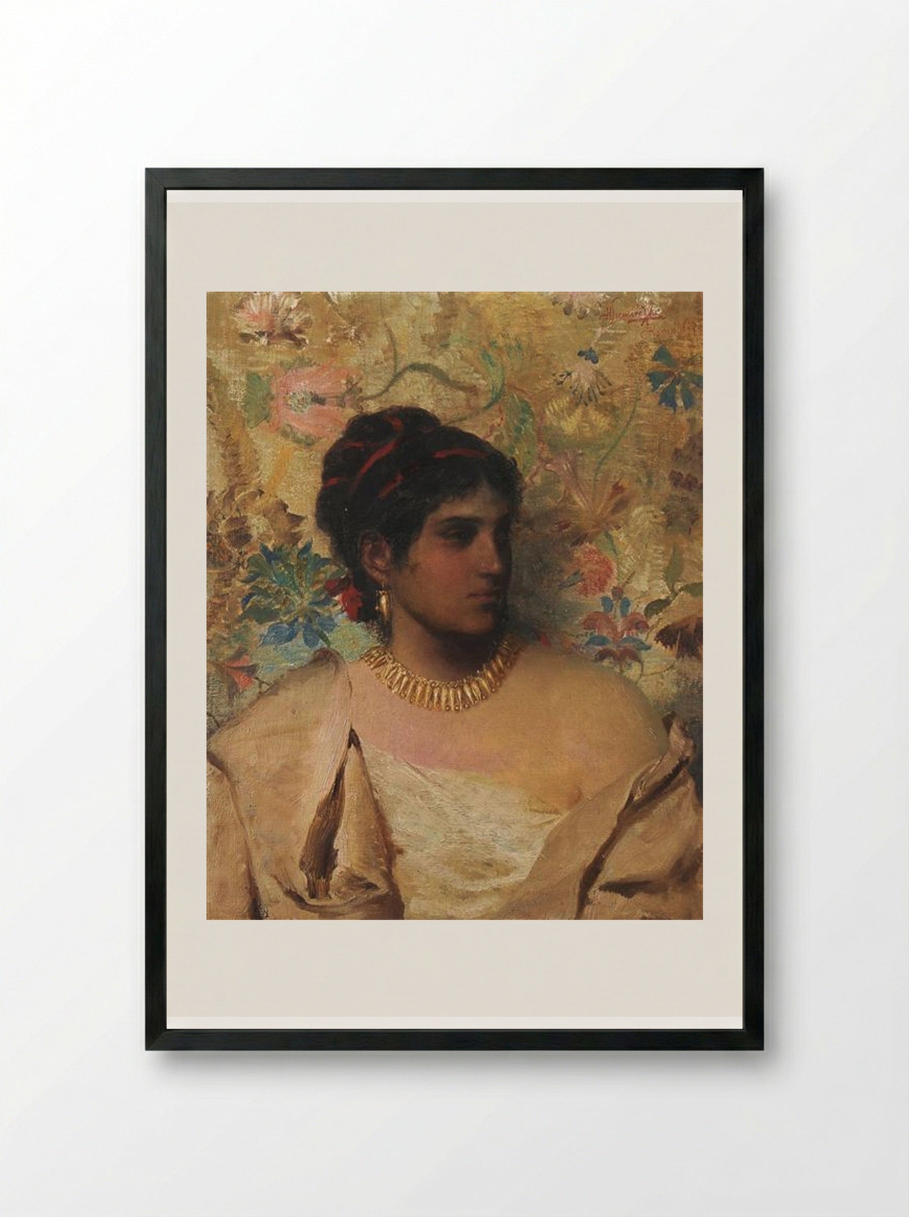 Gypsy Woman - Henryk Siemiradzki - Framed Print Black
