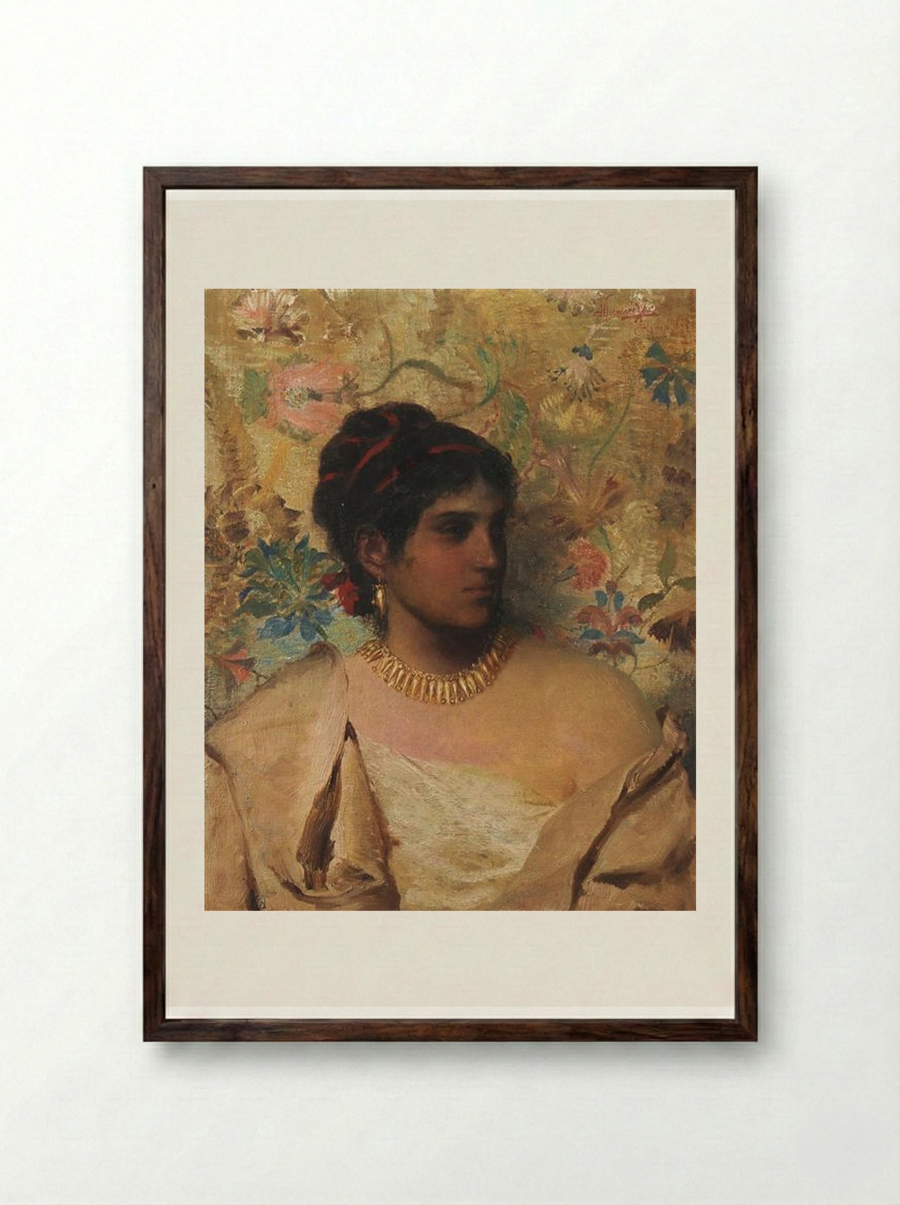 Gypsy Woman - Henryk Siemiradzki - Framed Print Dark Wood