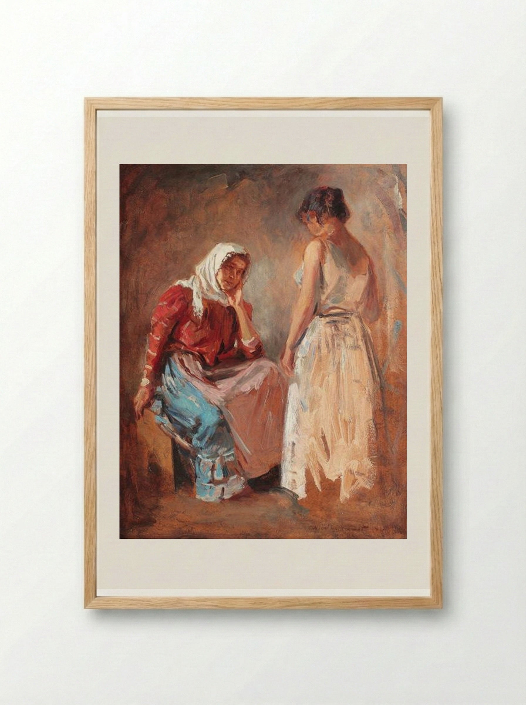 Gypsy Women Talking - Nicolae Vermont - Framed Print Wood
